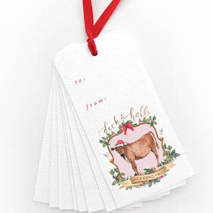 Deck the Halls with Cows of Holly Gift Tags