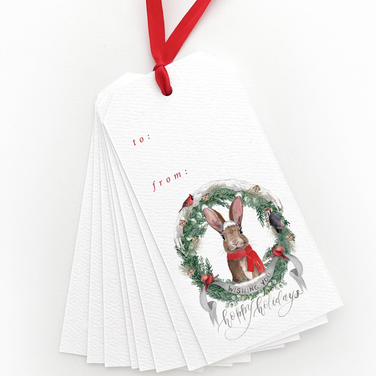 Wishing You Hoppy Holidays Gift Tags