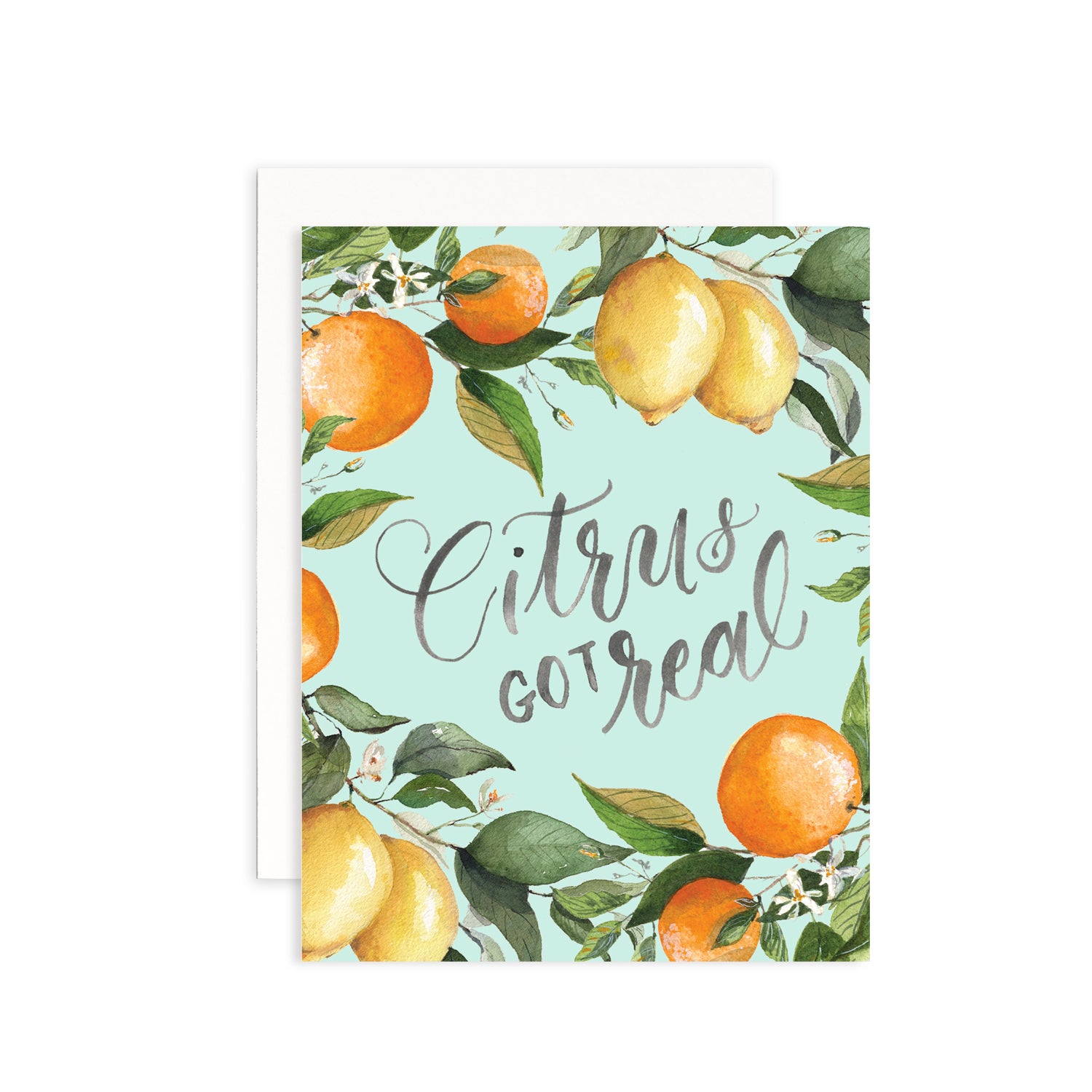 Citrus Got Real Watercolor Greeting Card