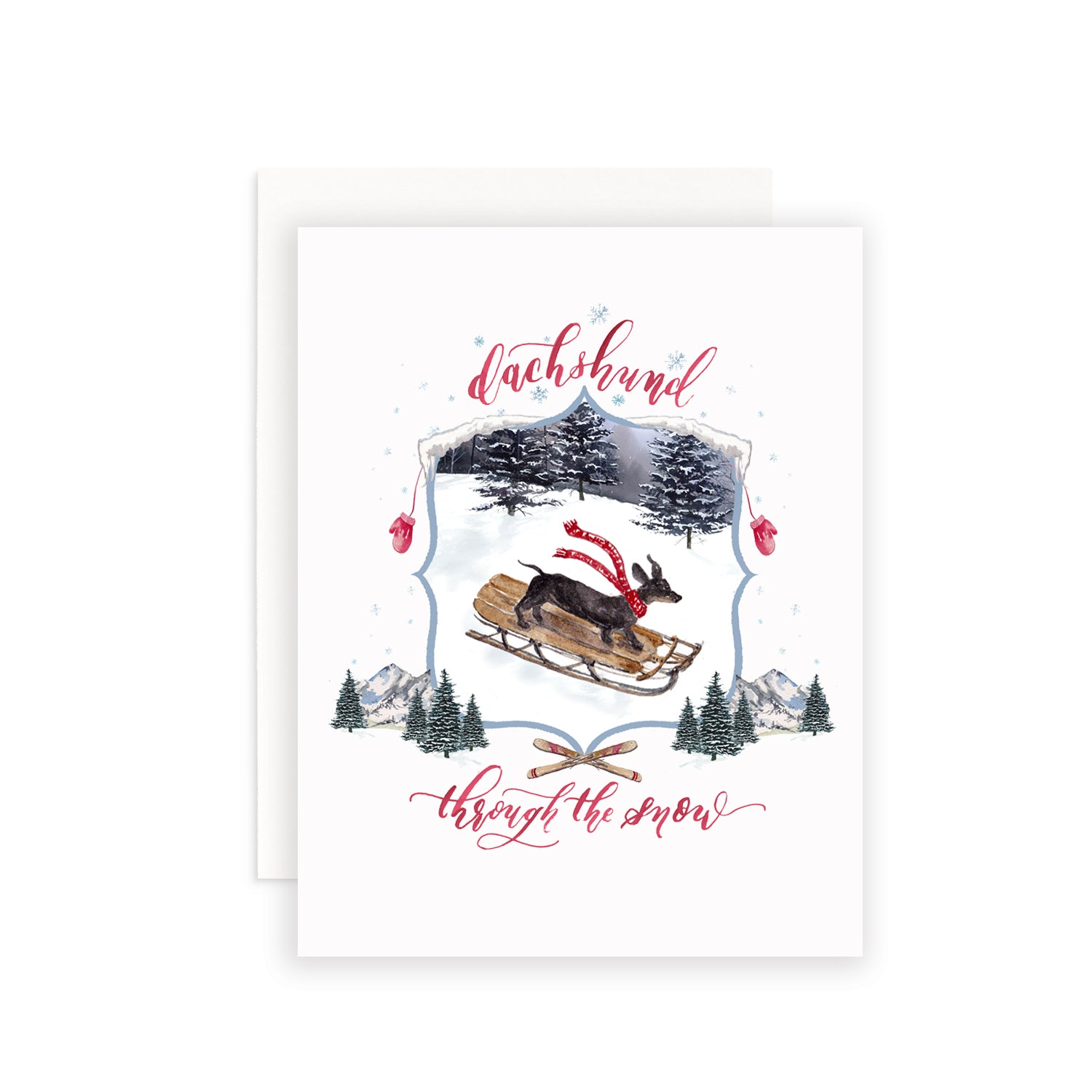 Dachshund Through the Snow Greeting Card