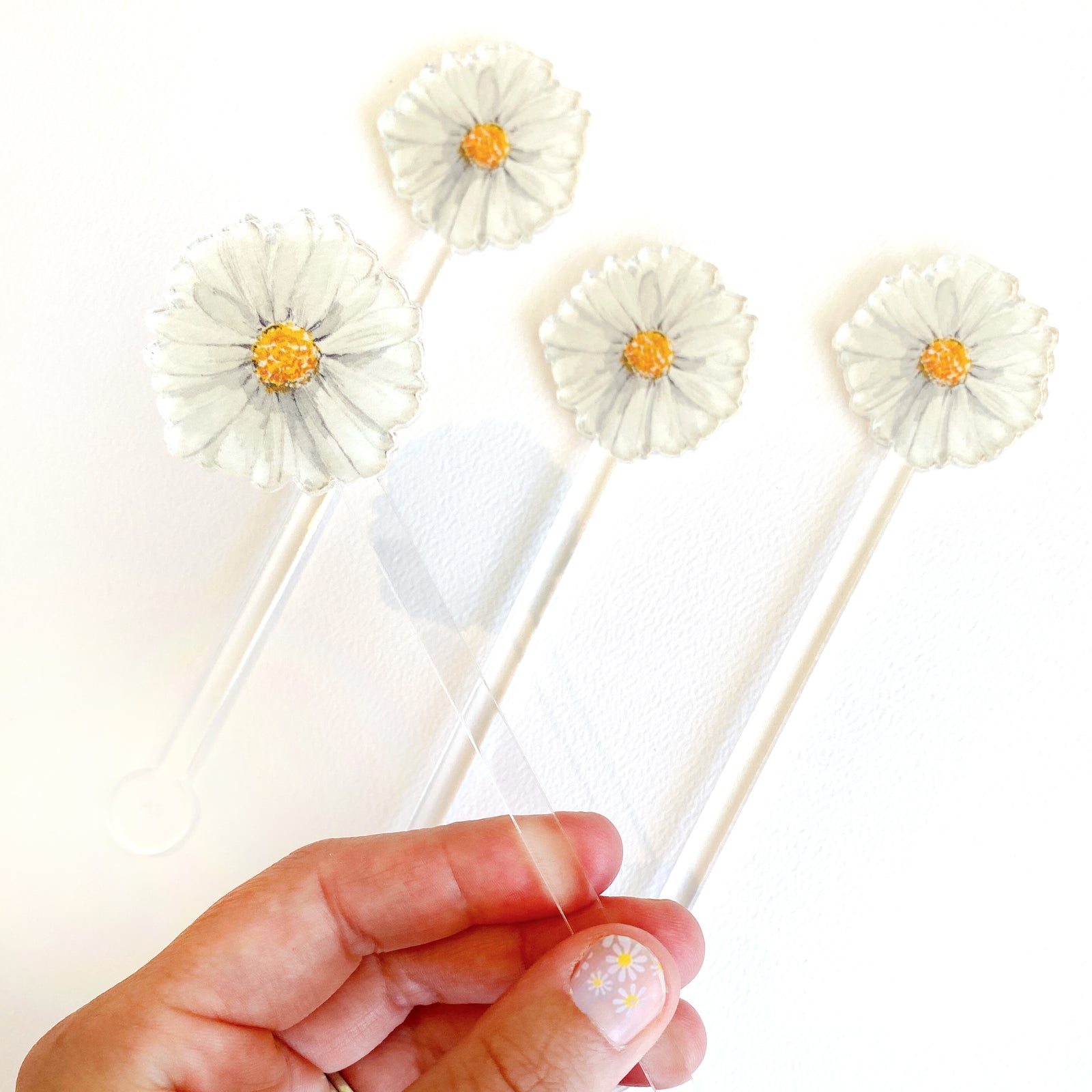 Daisy Acrylic Stir Sticks