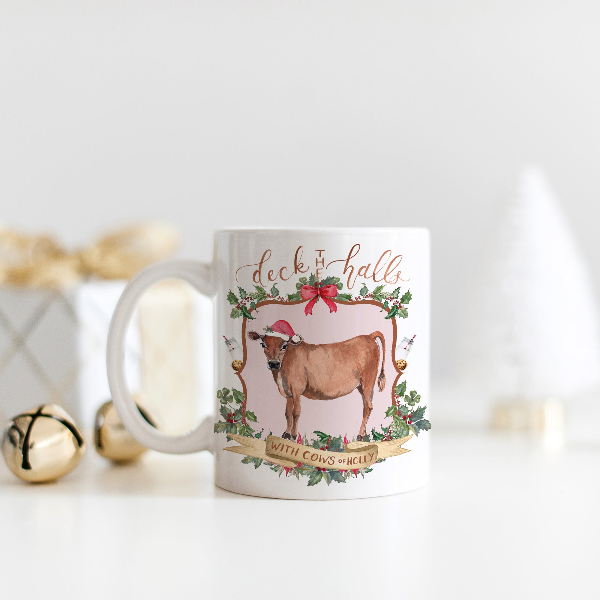 Deck the Halls with Cows of Holly Mug