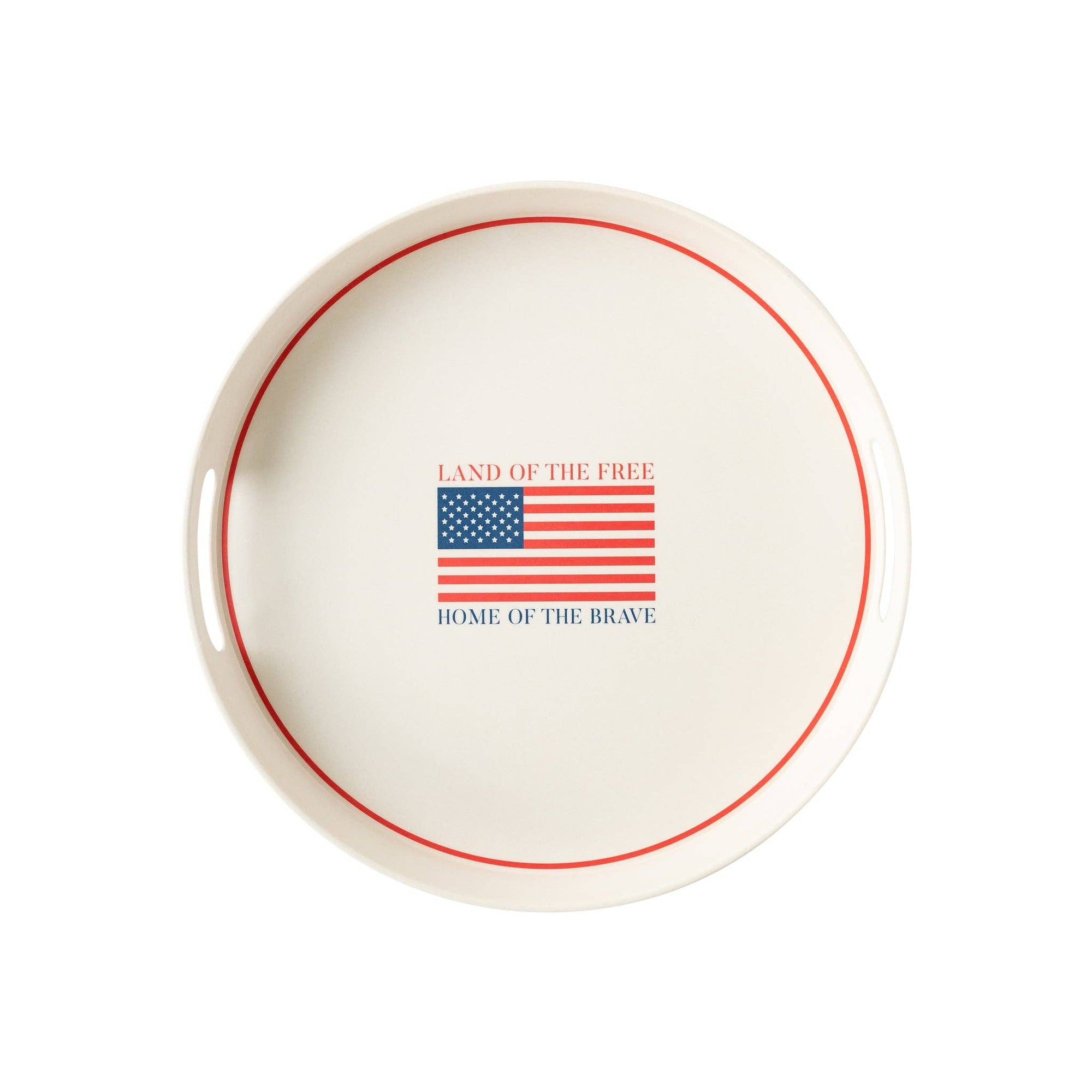 Land of the Brave Reusable Bamboo Round Serving Tray
