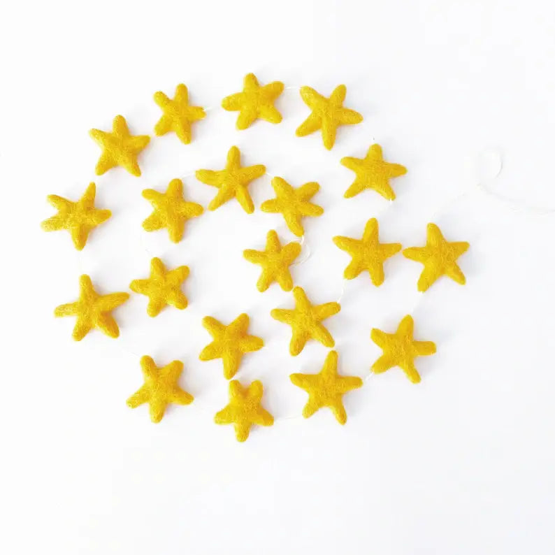 Golden Star Felt Garland