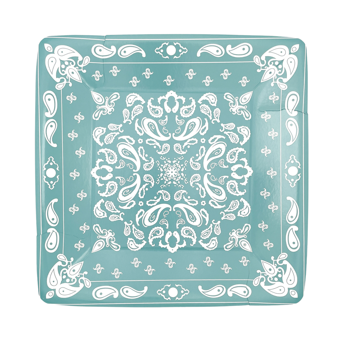 Dusty Turquoise Bandana Dinner Plates