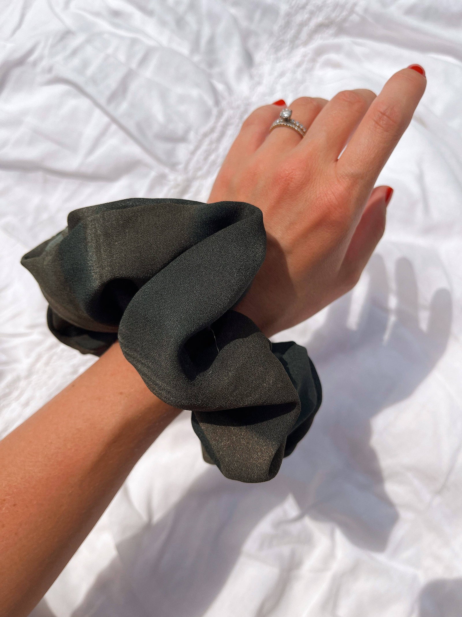 Grass is Greener Silk Scrunchie