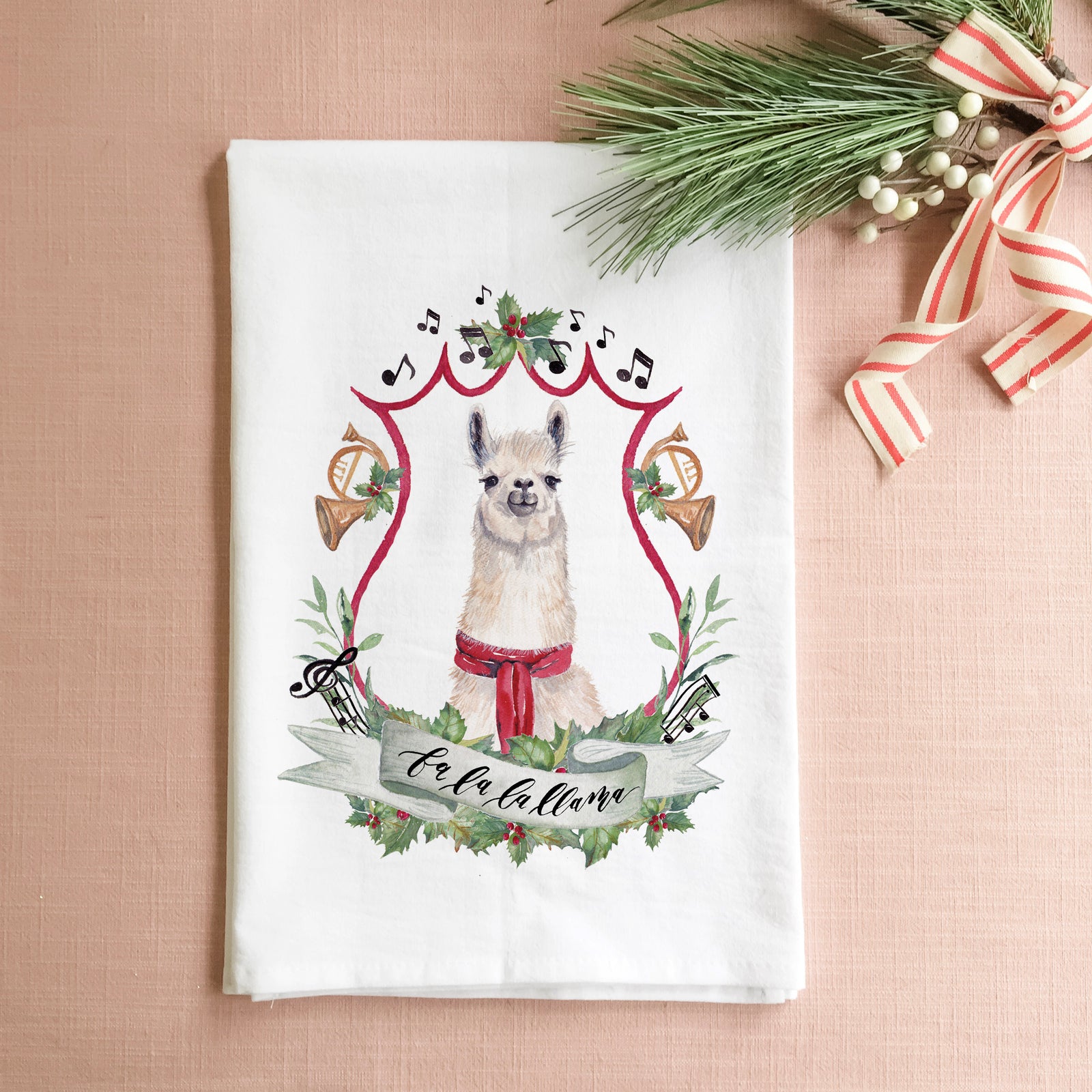 Fa La La Llama Tea Towel