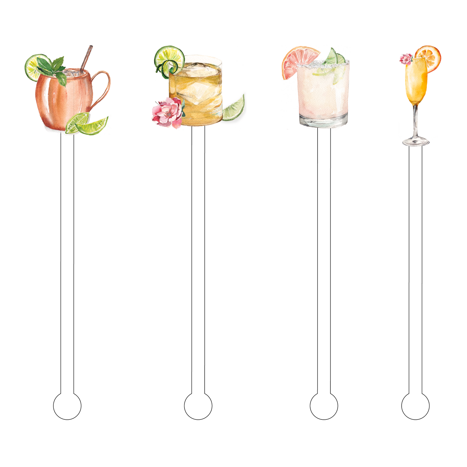 Fancy Drinks Acrylic Stir Sticks