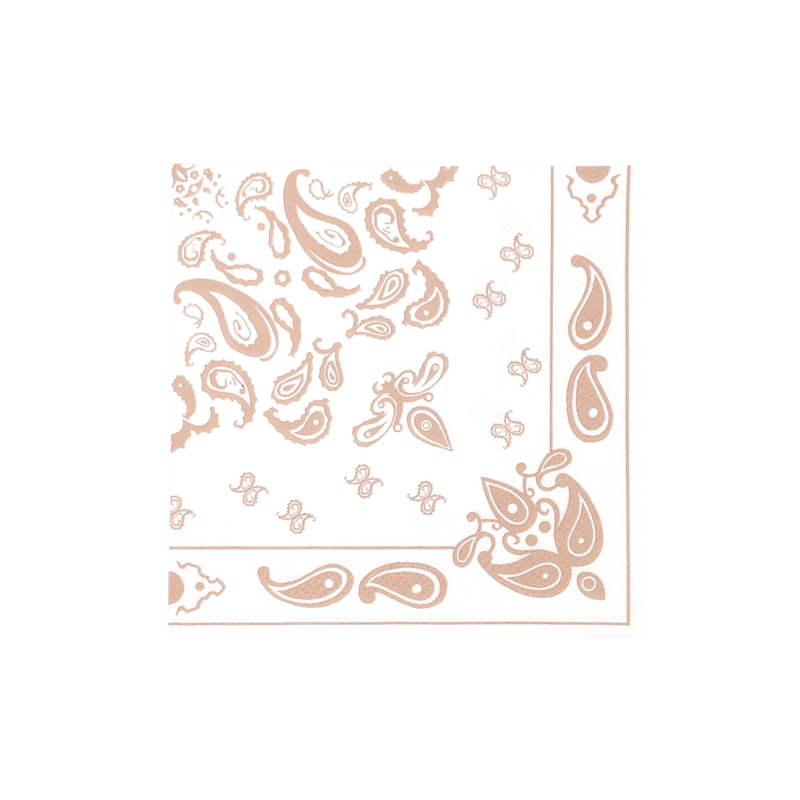 White & Dusty Champagne Bandana Cocktail Napkins