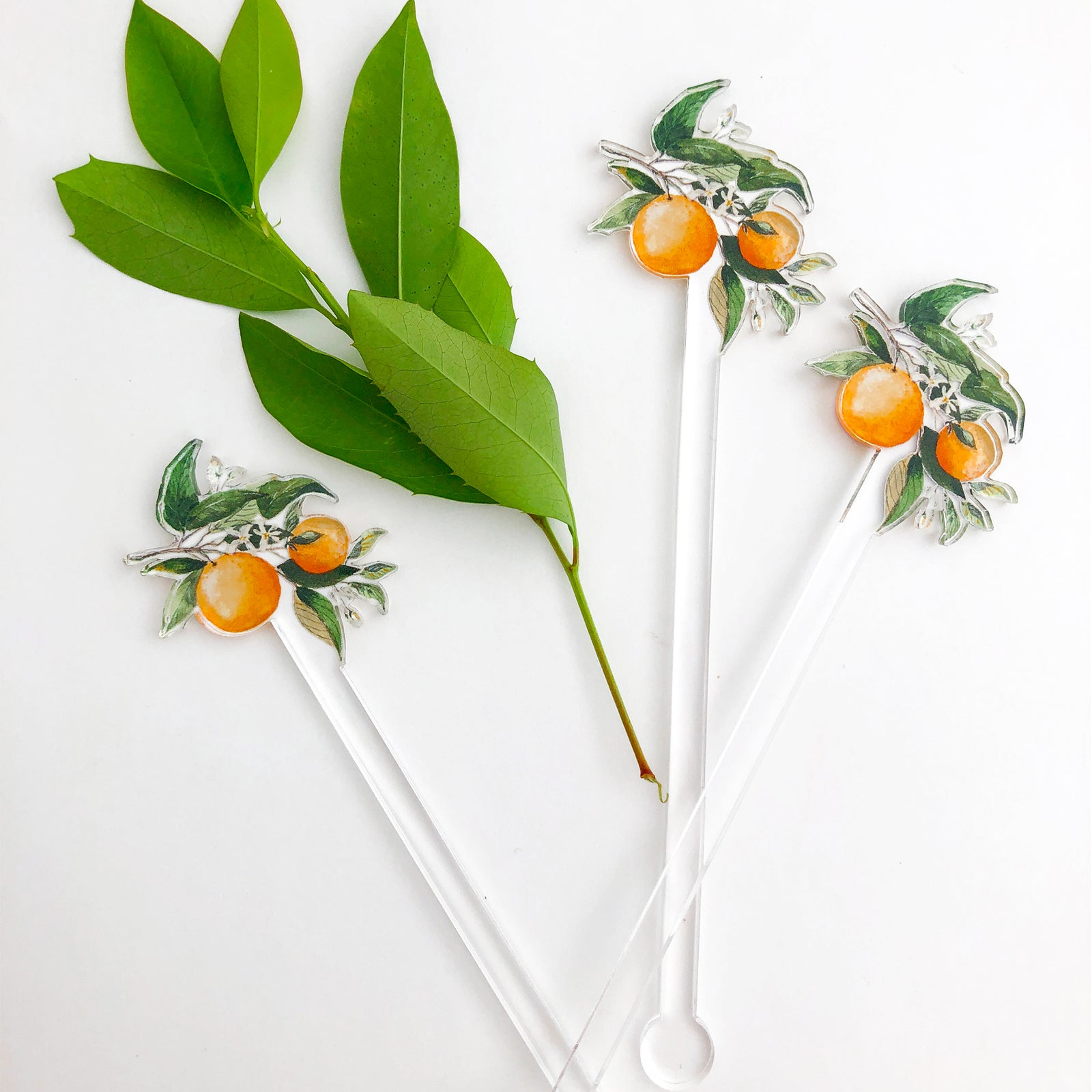 Orange Blossom Acrylic Stir Sticks