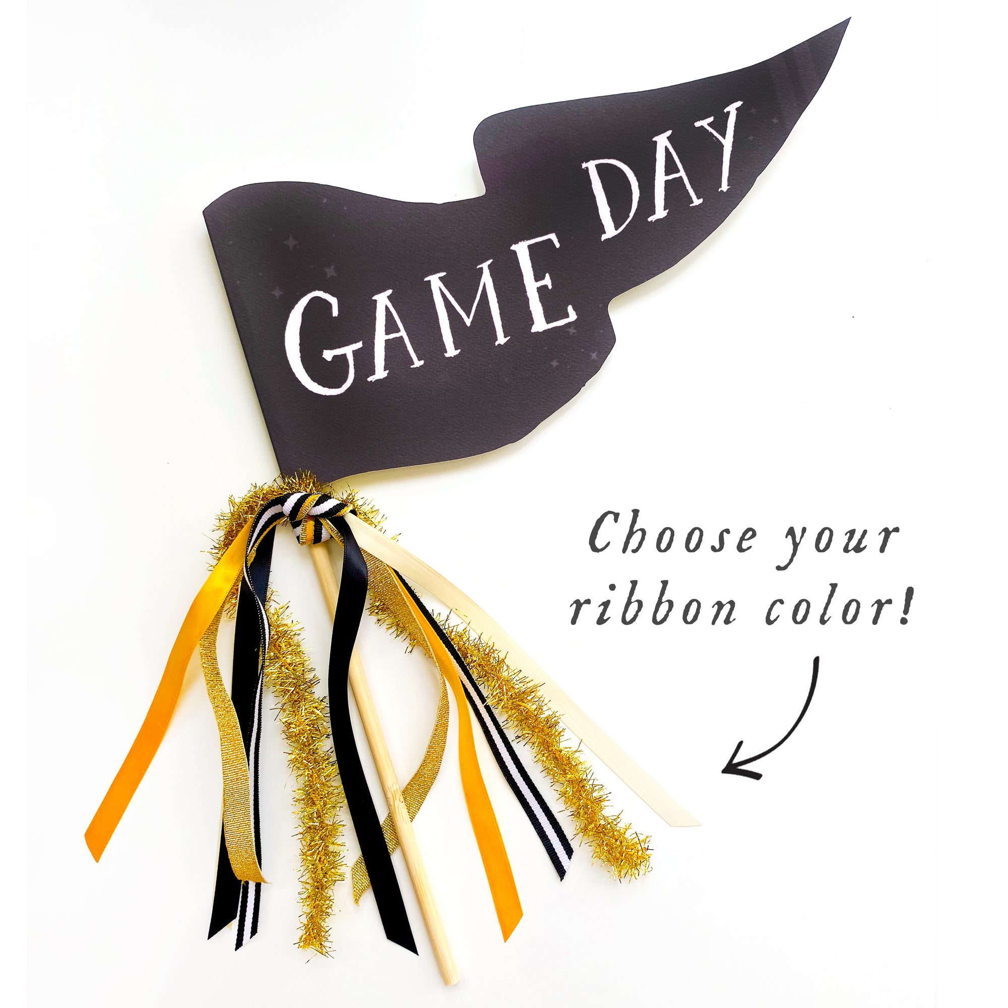 Black Game Day Party Pennant
