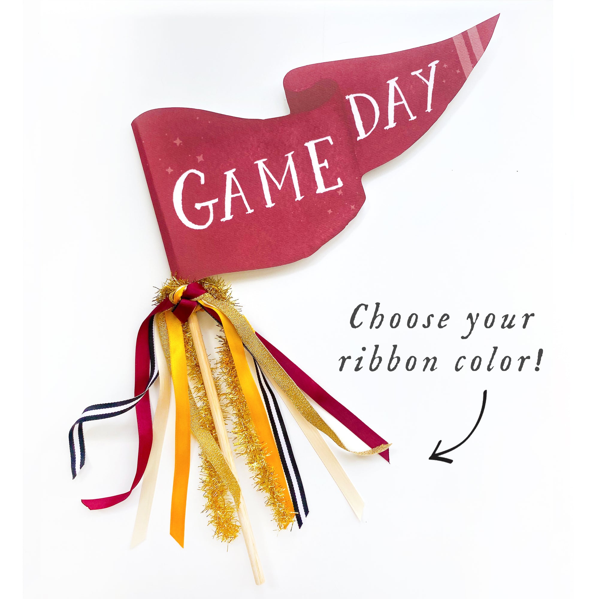 Burgundy Game Day Party Pennant