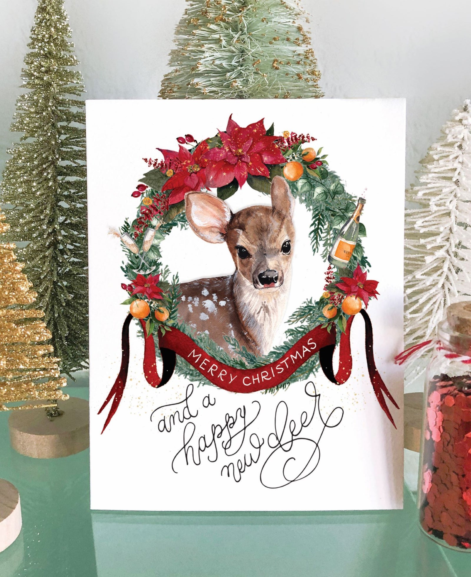 Happy New Deer Art Print