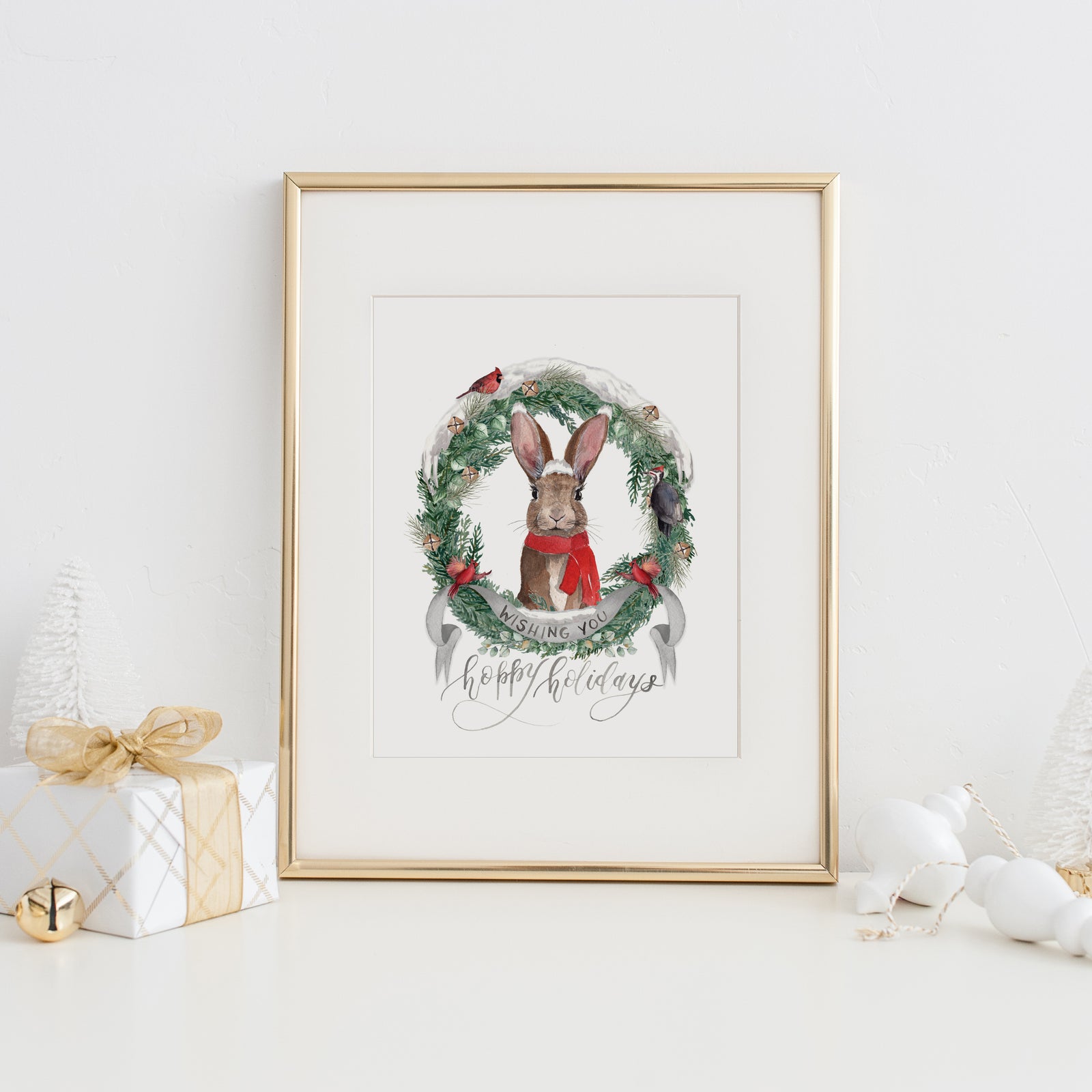 Wishing You Hoppy Holidays Art Print