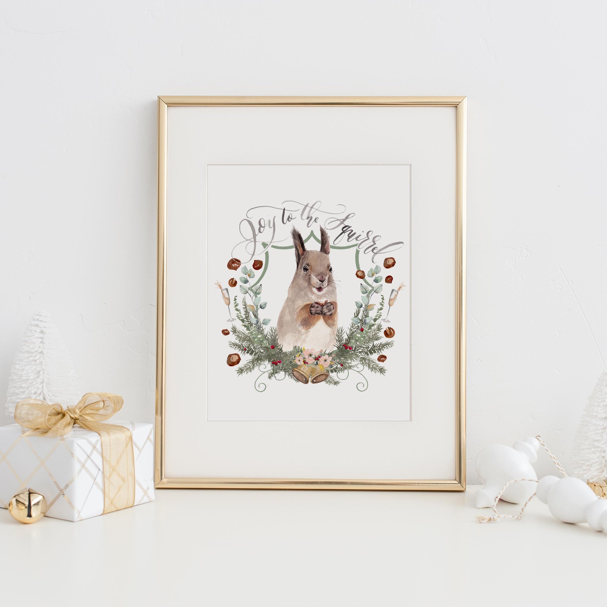 Joy to the Squirrel Art Print