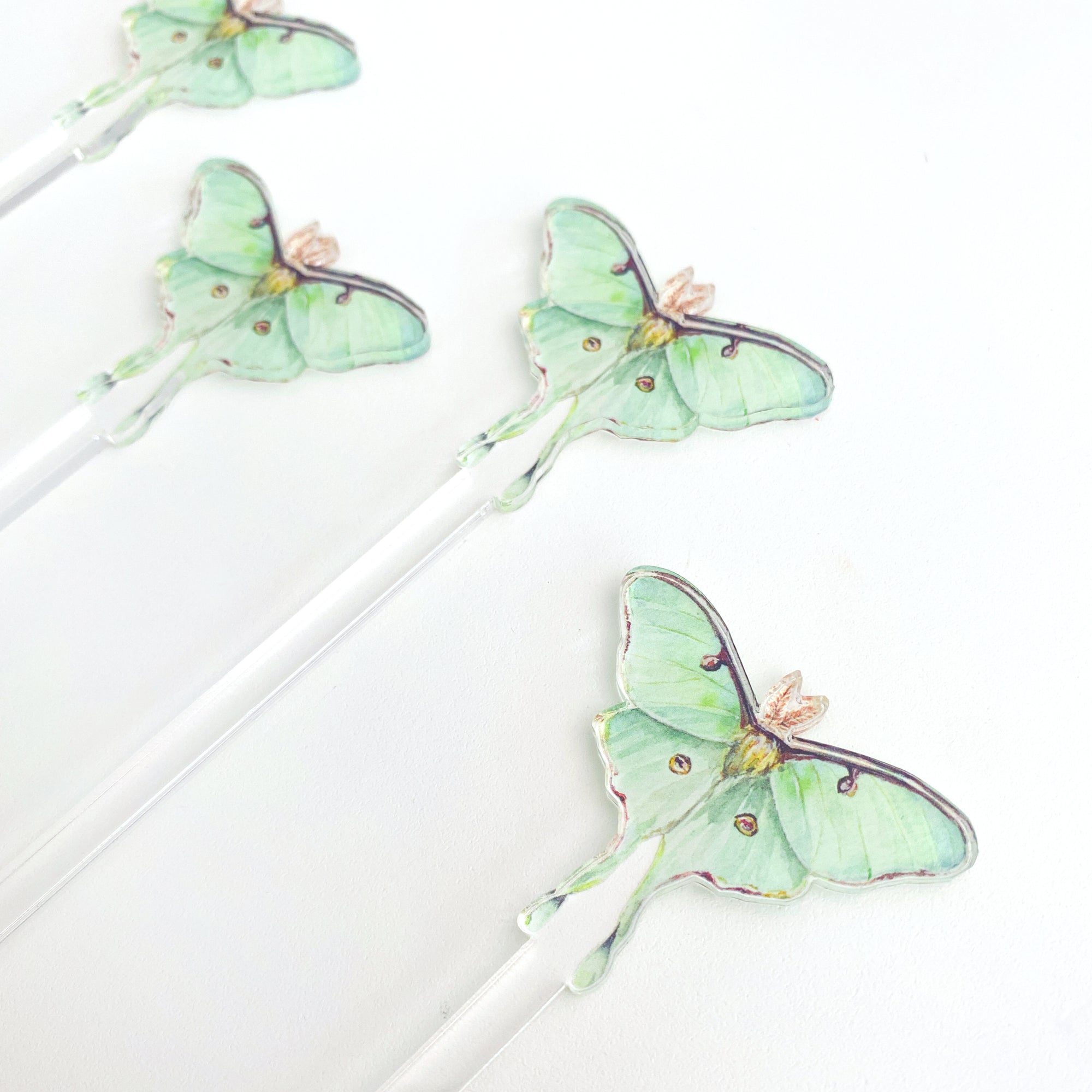 Luna Moth Acrylic Stir Sticks