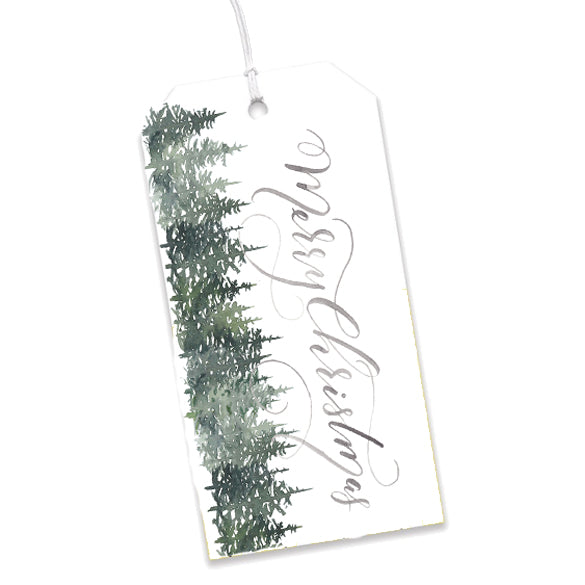 Merry Christmas Trees Gift Tags