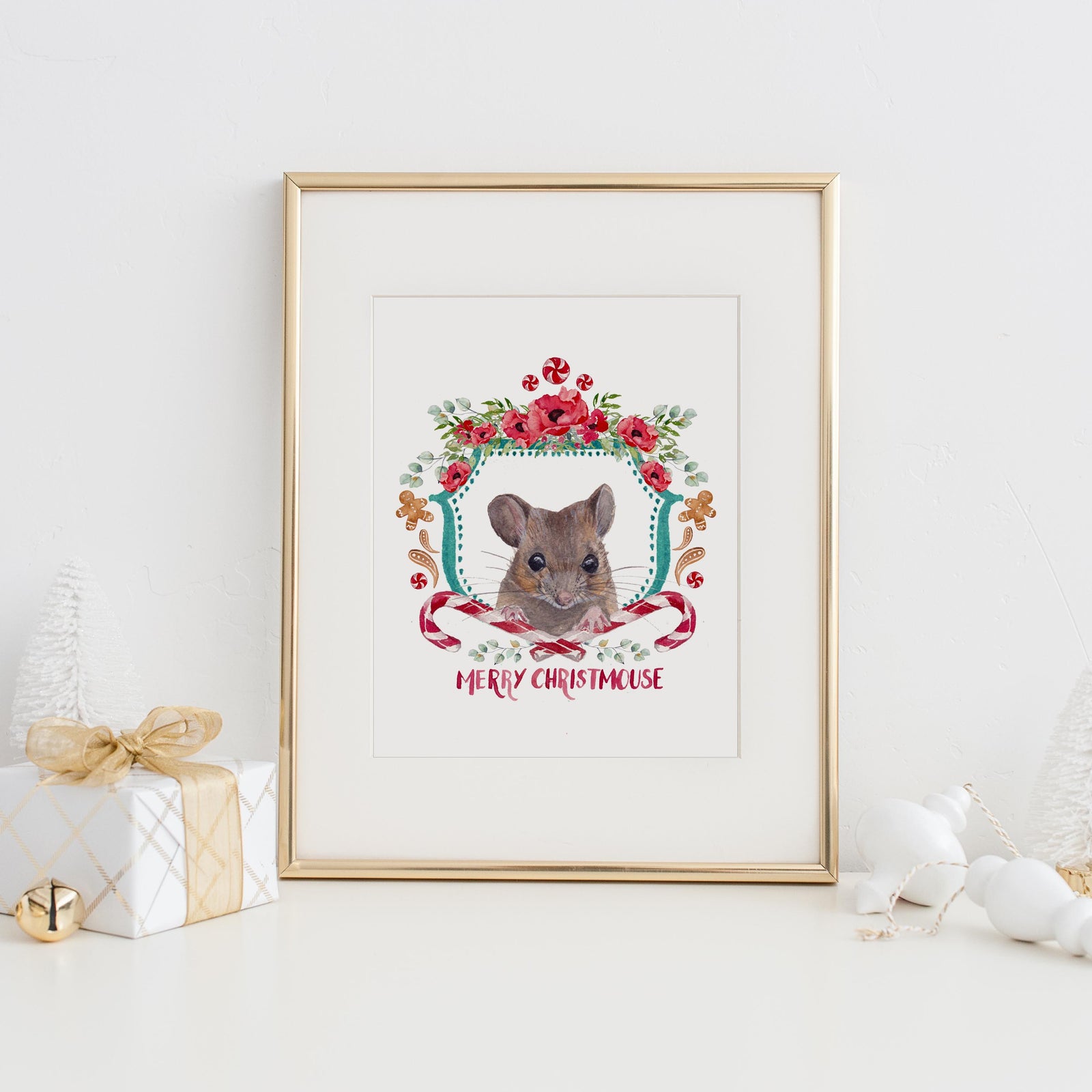 Merry Christmouse Art Print