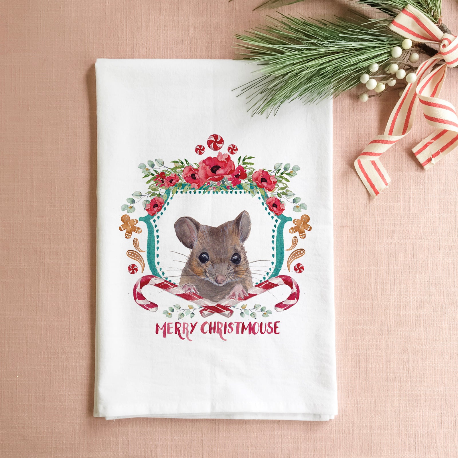Merry Christmouse Tea Towel