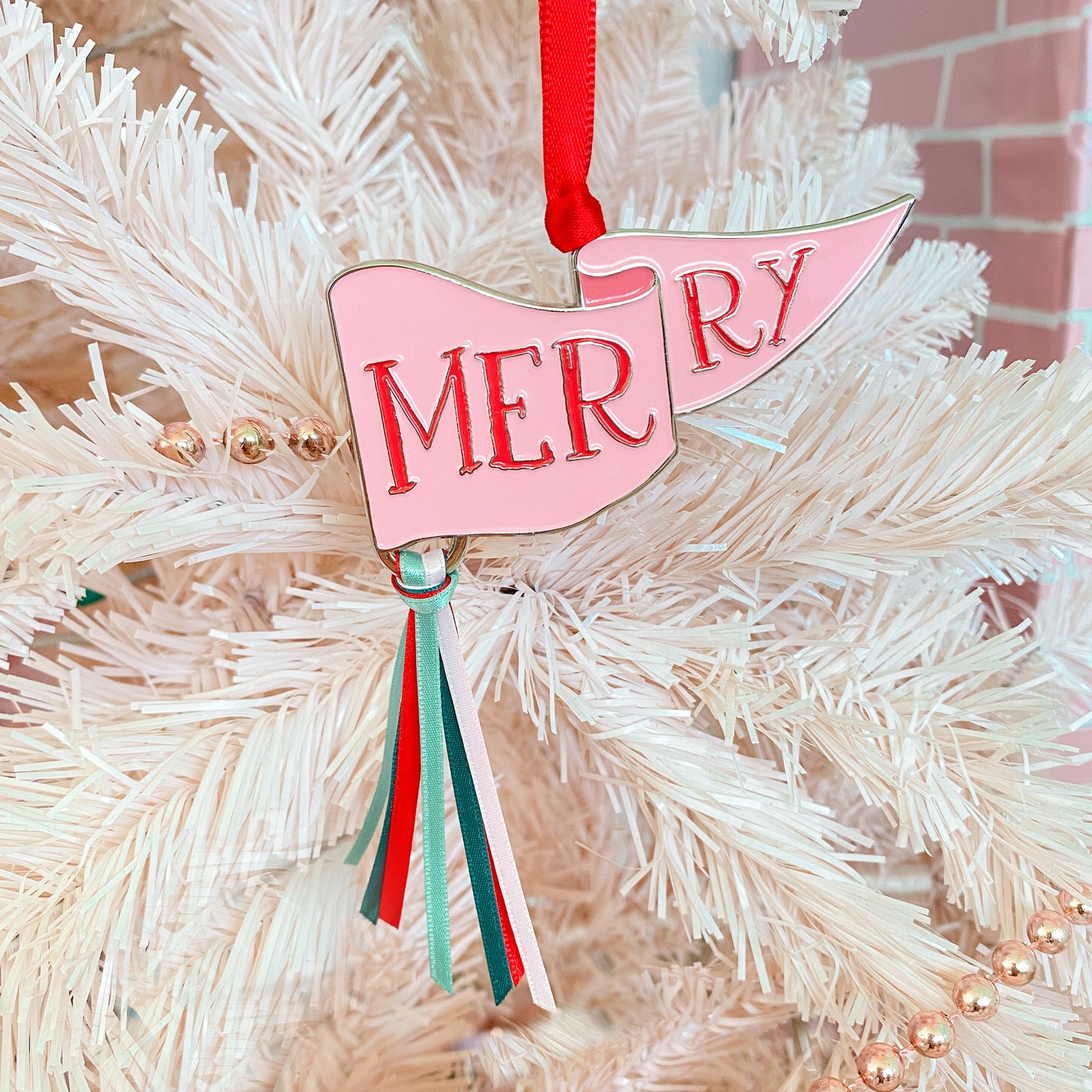 Limited-Edition Merry Party Pennant Enamel Ornament