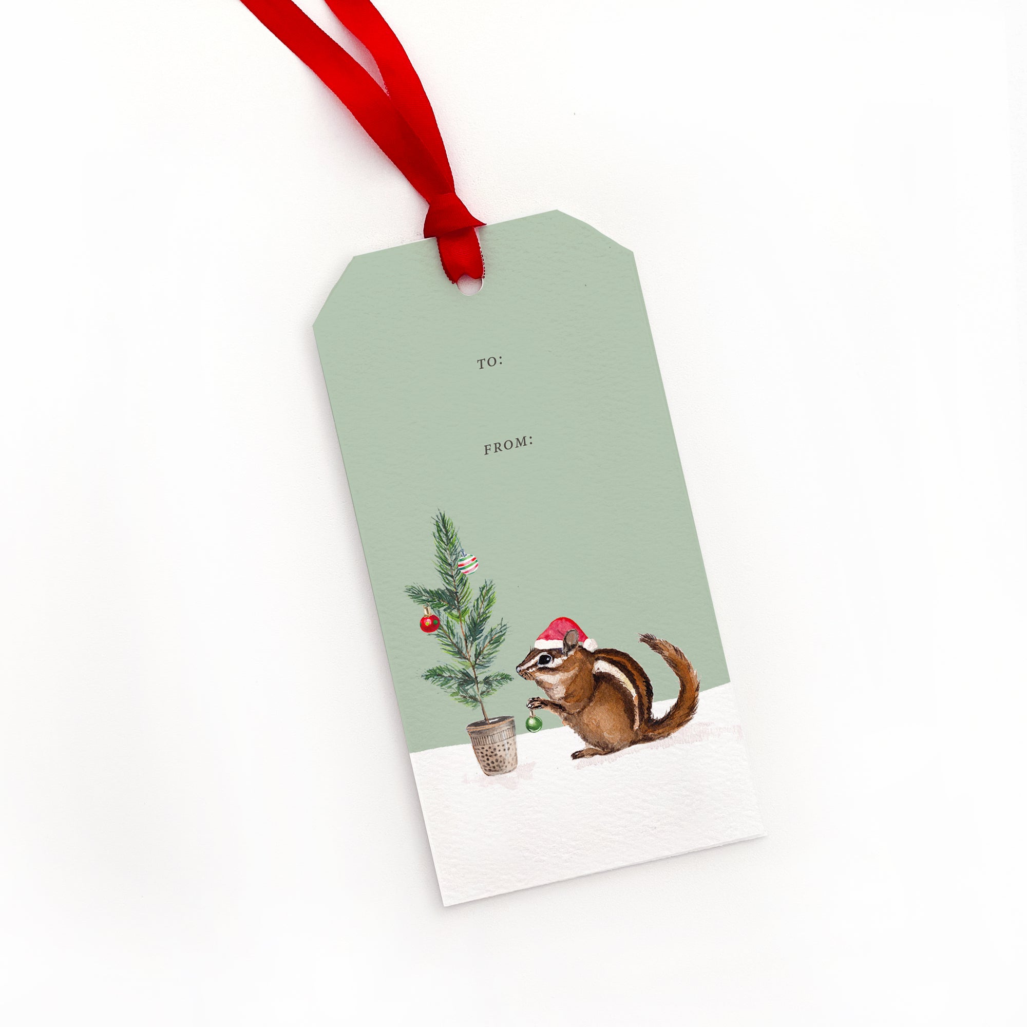 Merry Little Christmas Chipmunk Gift Tags
