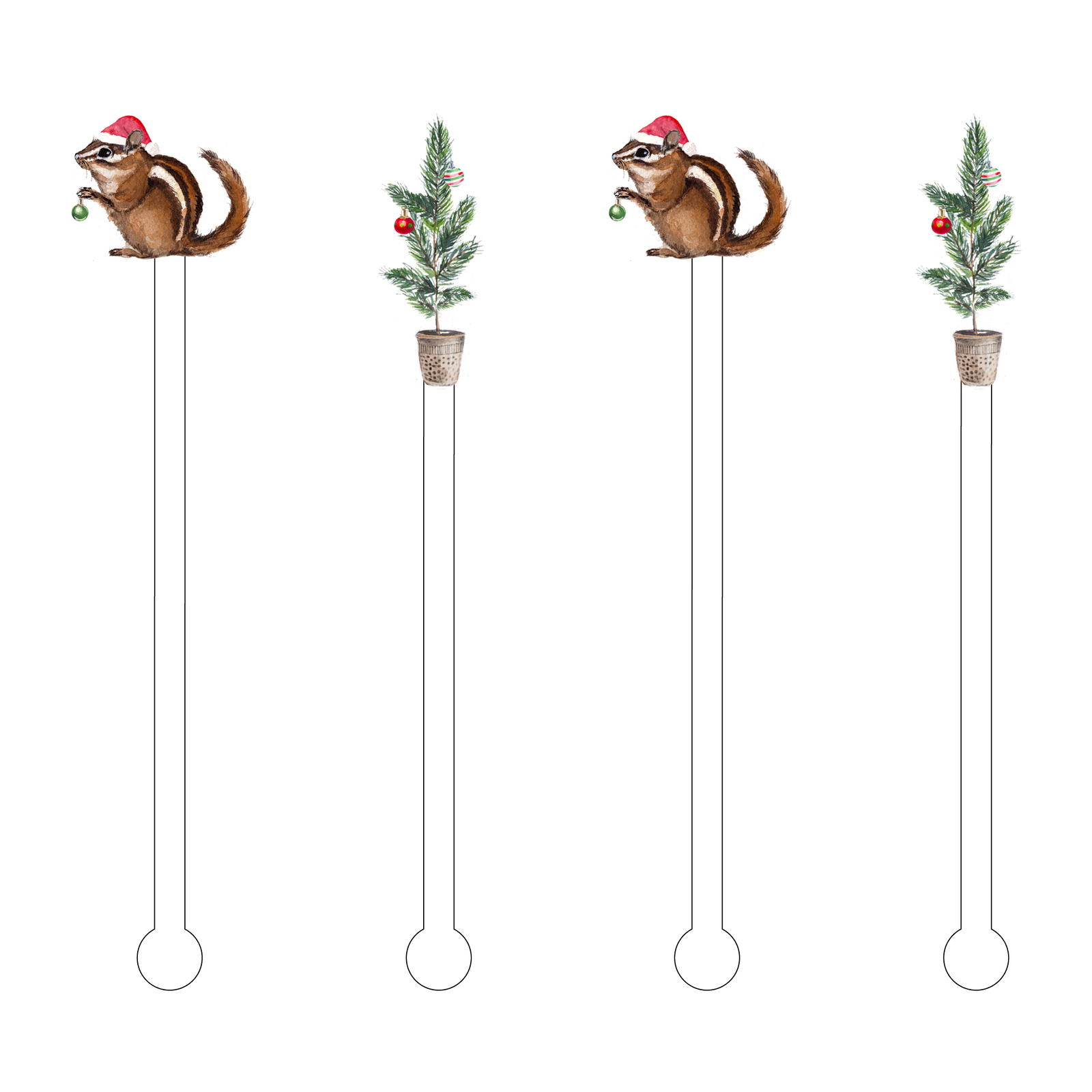 Merry Little Christmas Acrylic Stir Sticks