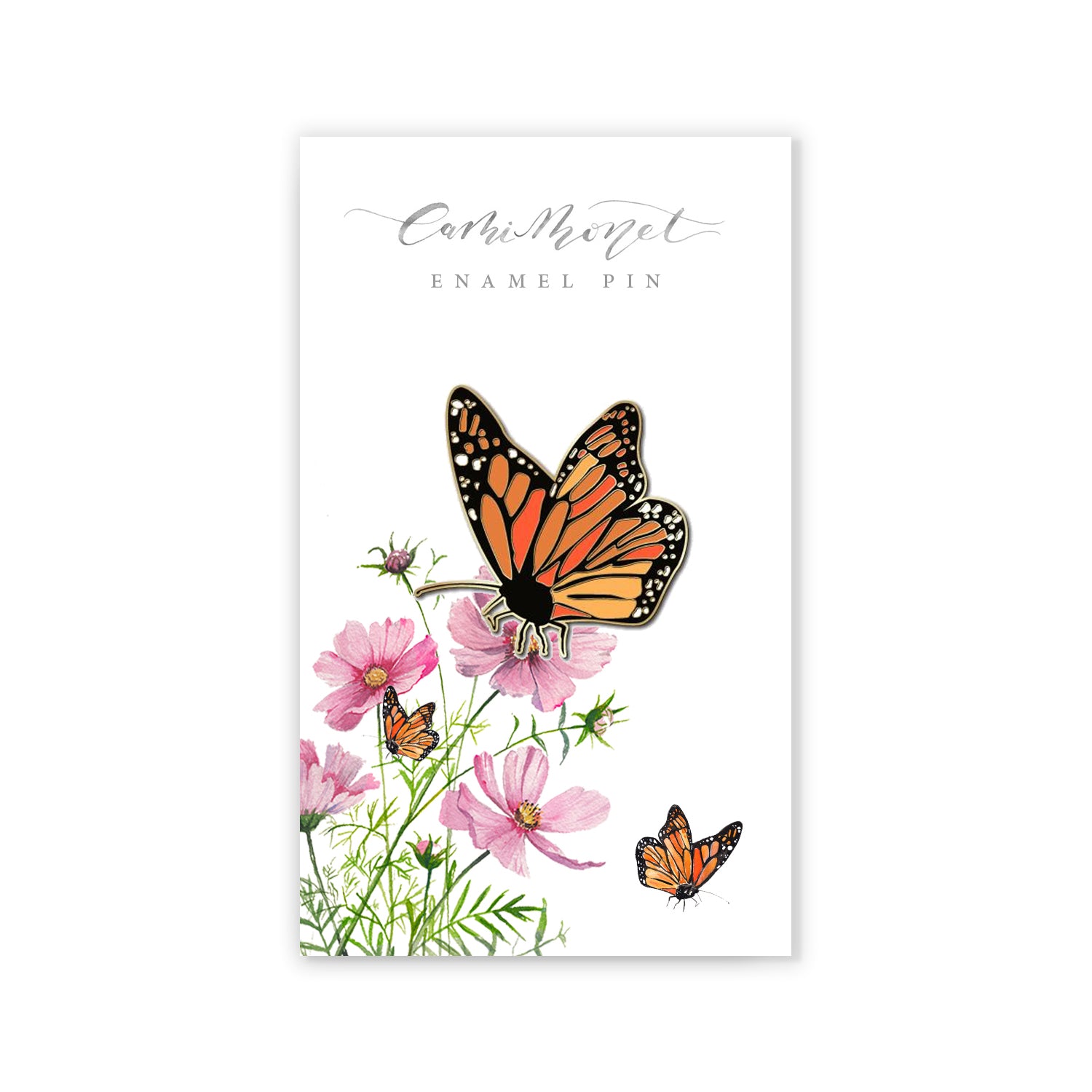 Floral Monarch Butterfly Badge Reel