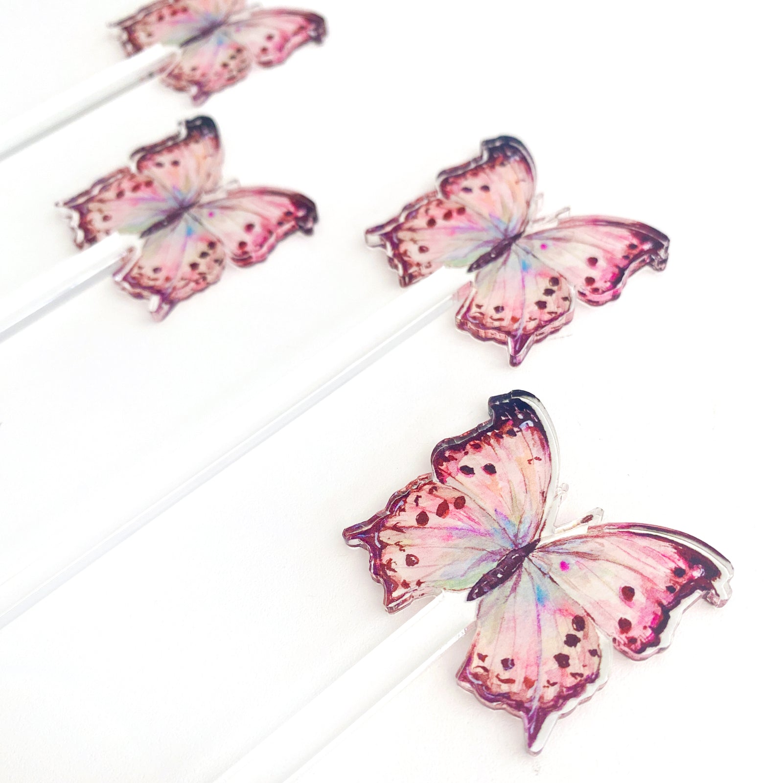 Mother of Pearl Butterfly Acrylic Stir Sticks