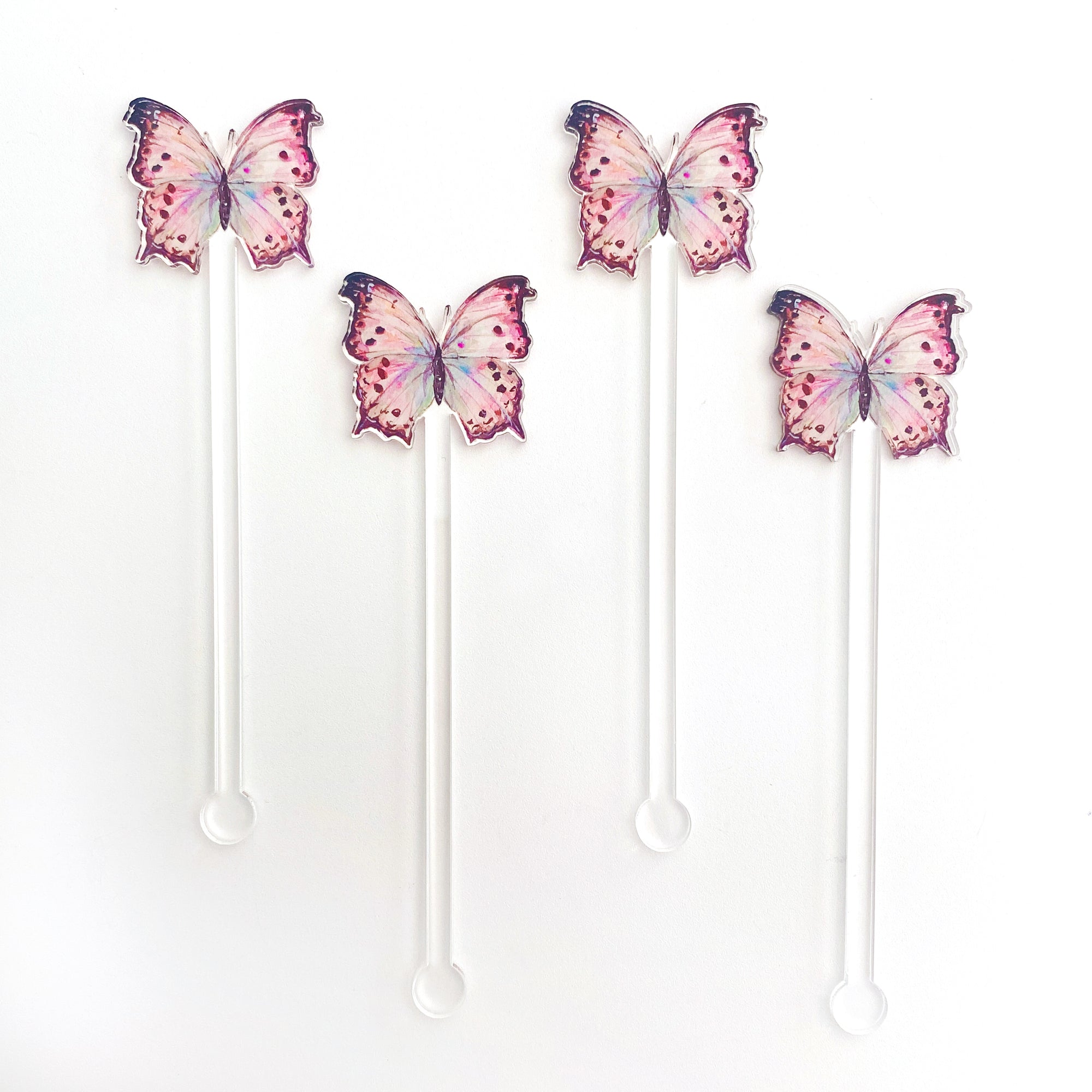 Mother of Pearl Butterfly Acrylic Stir Sticks
