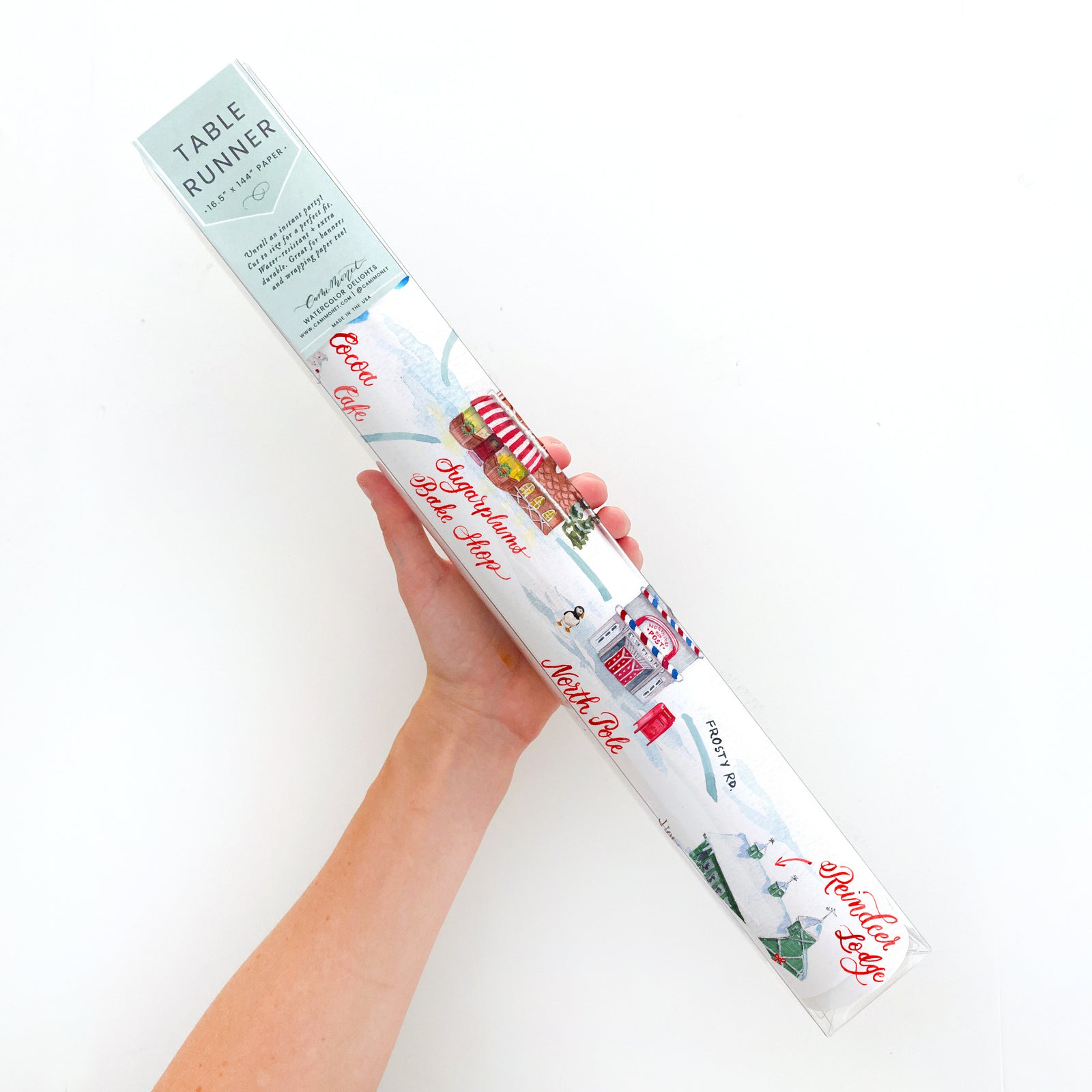 North Pole Map Christmas Table Runner