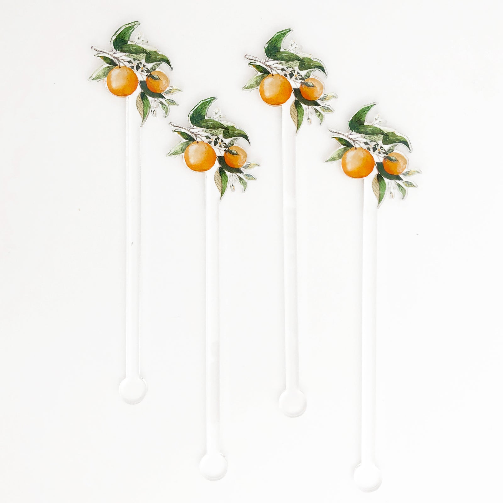 Orange Blossom Acrylic Stir Sticks