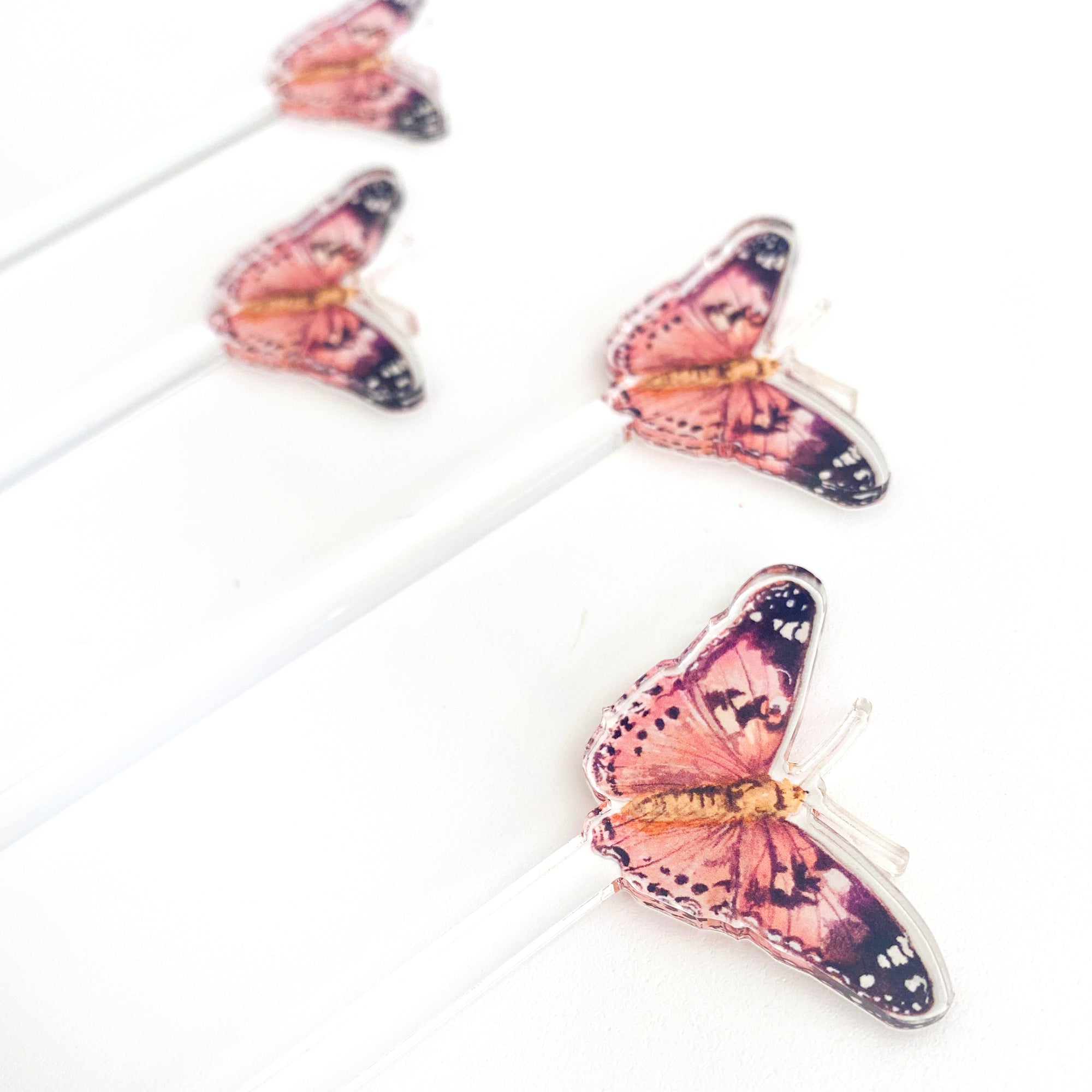 Painted Lady Butterfly Acrylic Stir Sticks