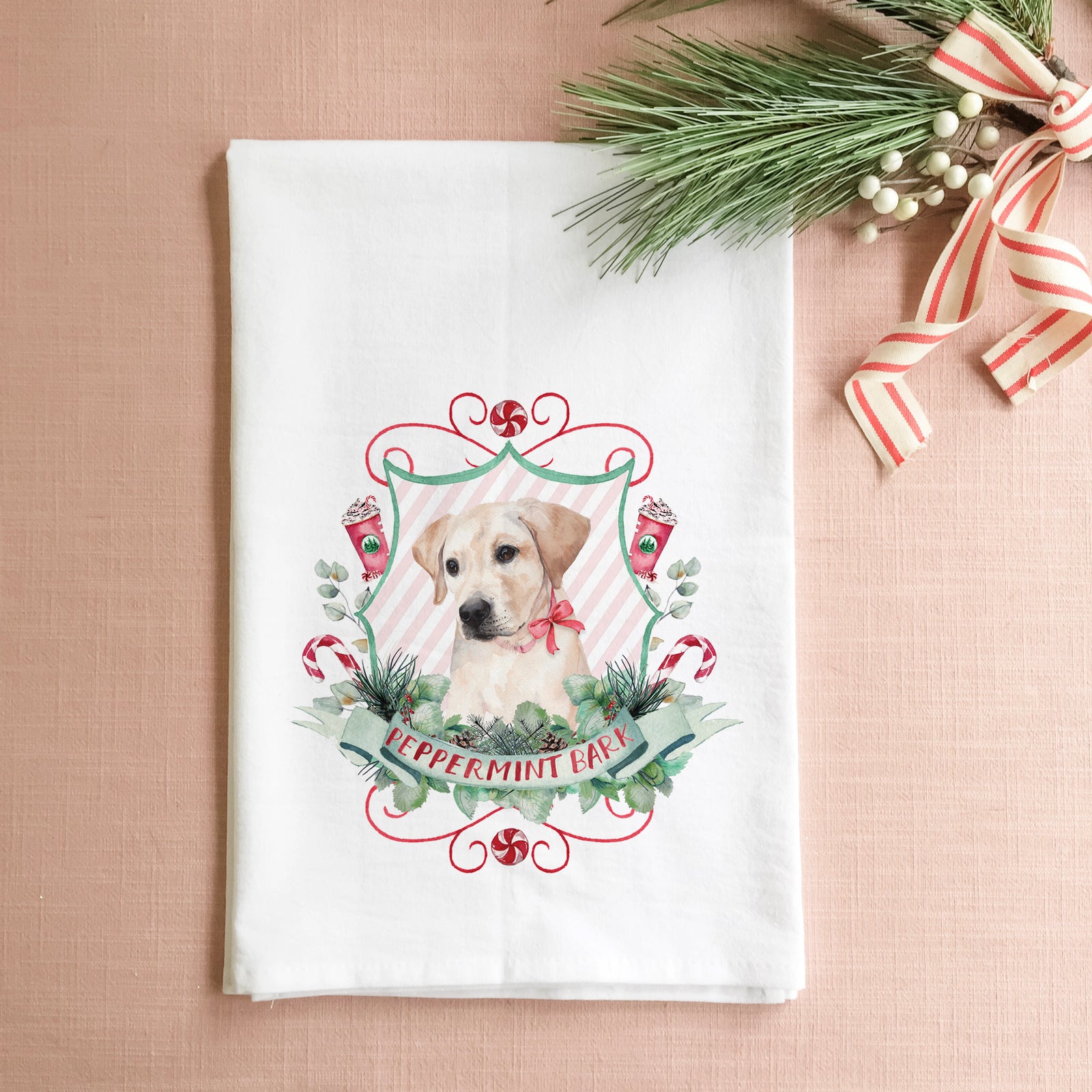 Peppermint Bark Tea Towel