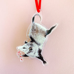 Candy Cane Possum Ornament