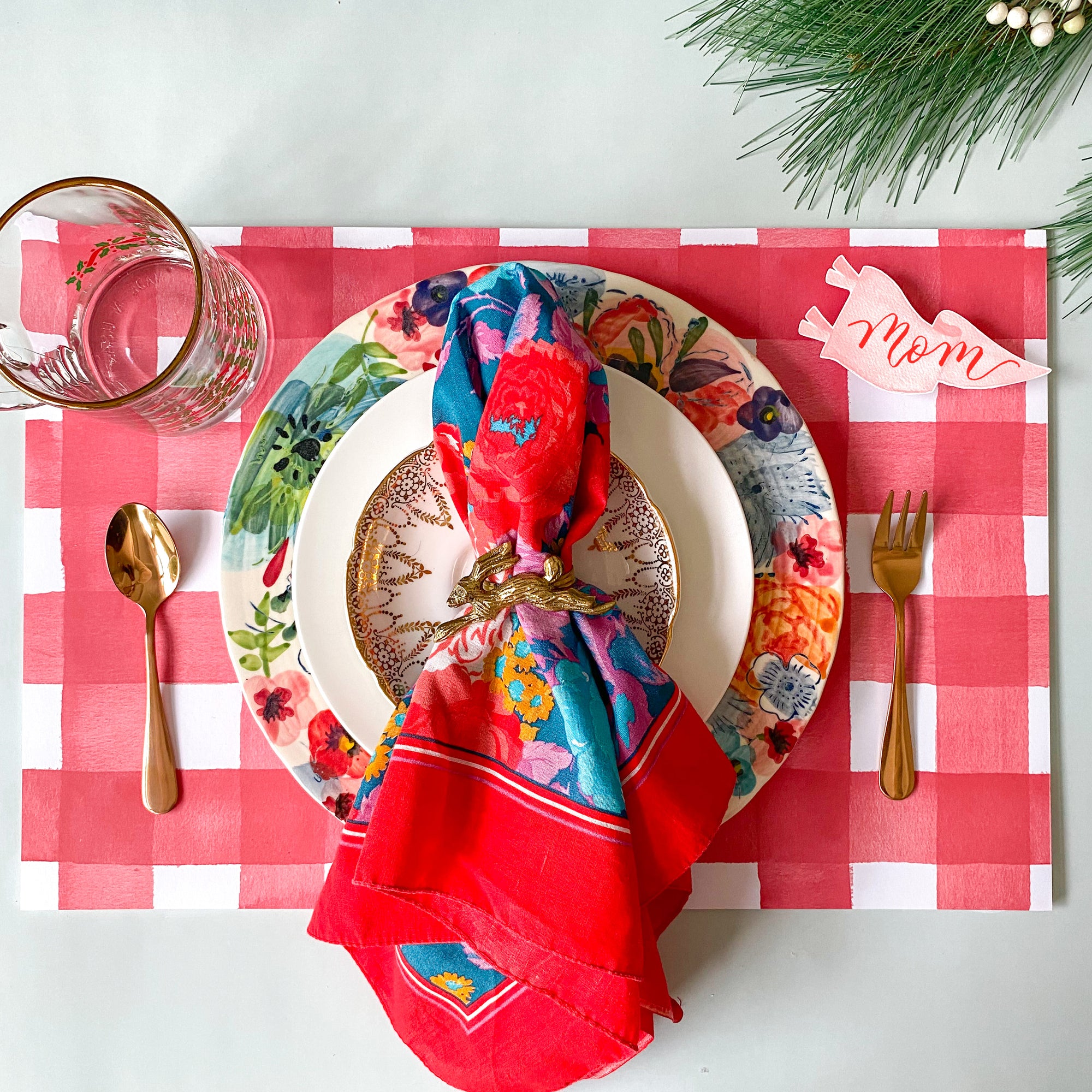 Red Gingham Placemat Pad