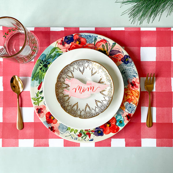 Gatherfun Disposable Red and White Gingham Paper Napkins (Pack of 50 Gatherfun Disposable Red and White Gingham Paper Napkins (Pack of 50
