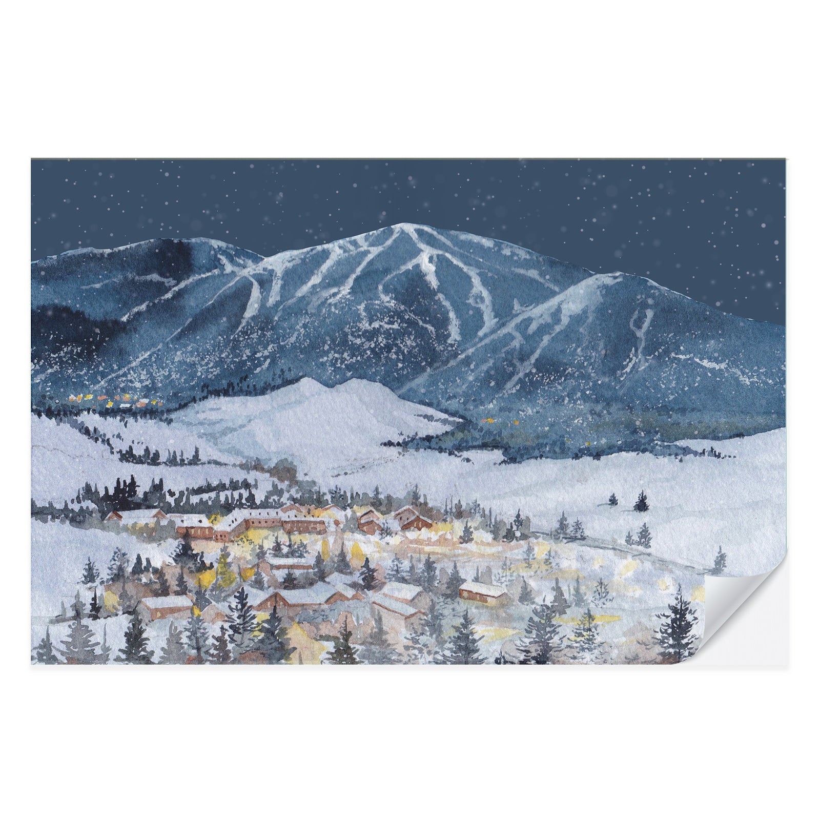 Ski Resort Winter Holiday Placemat Pad