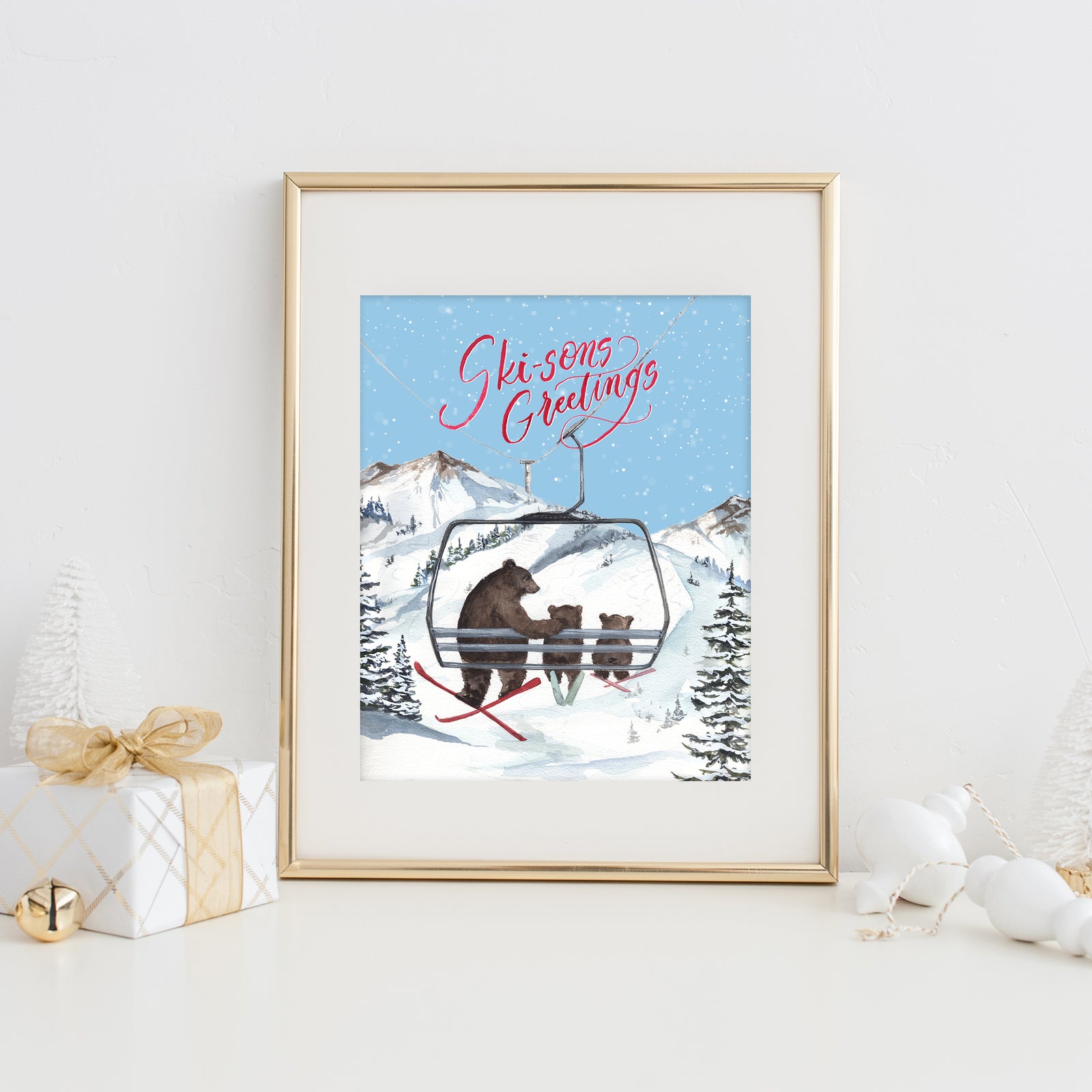 Ski-sons Greetings Art Print