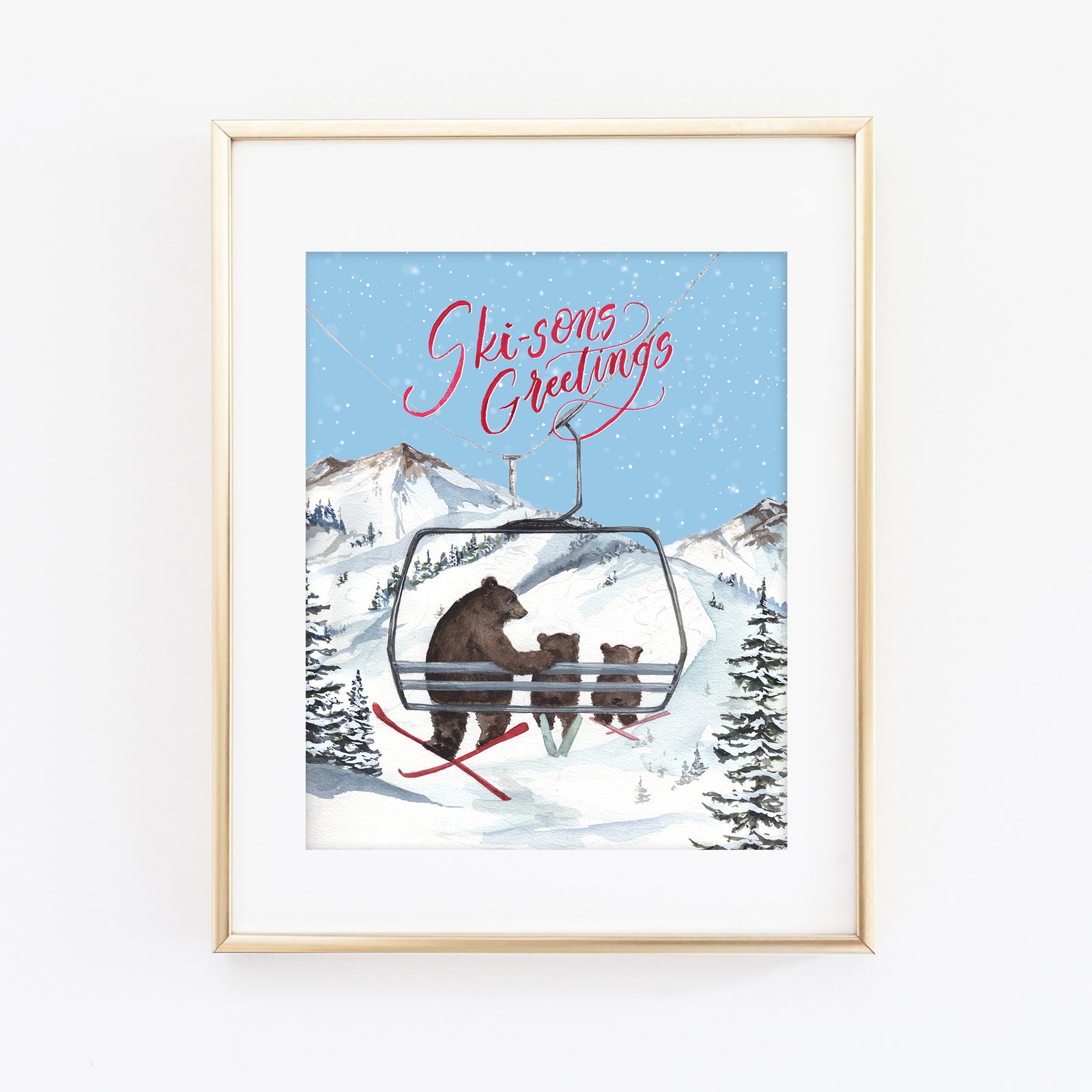 Ski-sons Greetings Art Print