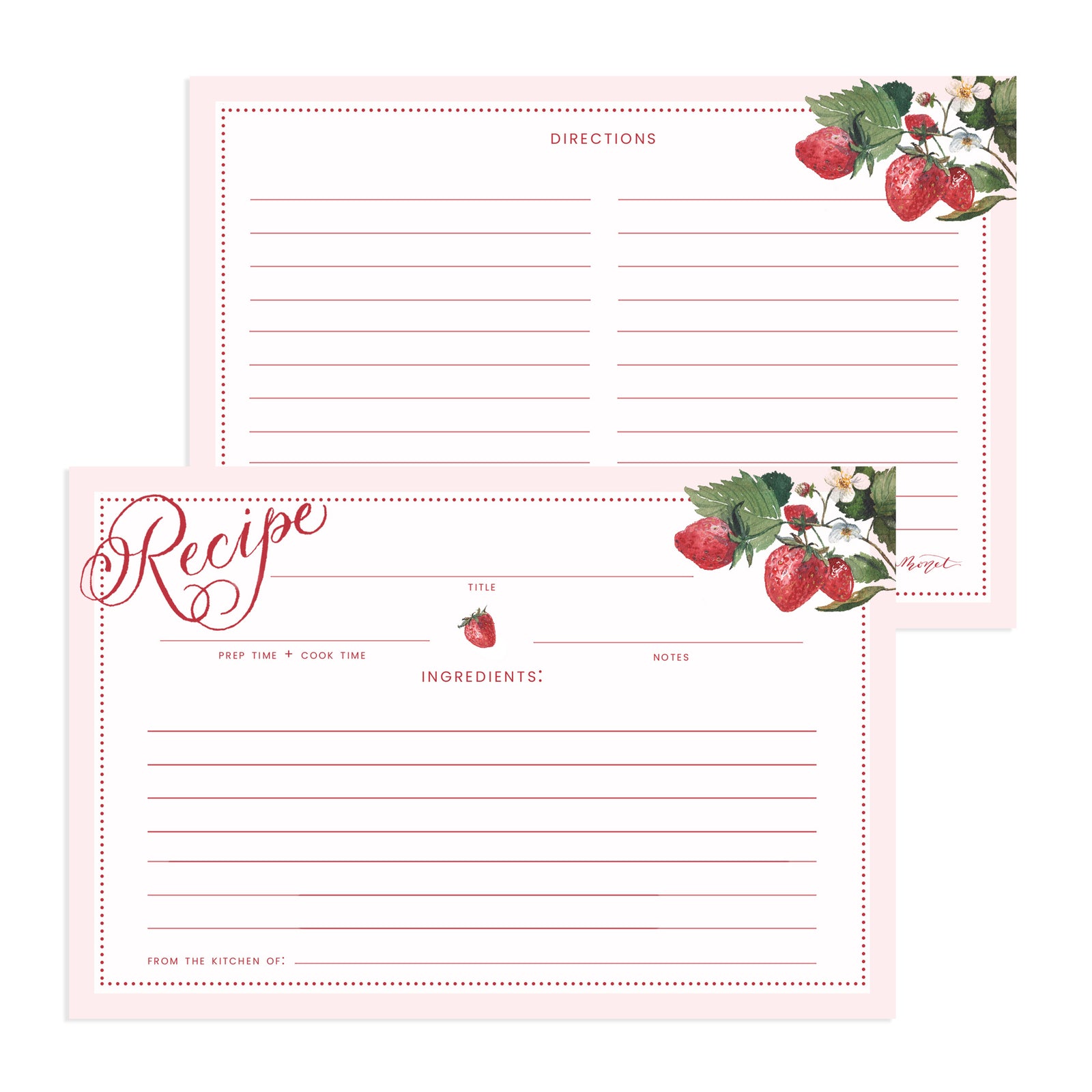 Vintage Strawberry Recipe Cards