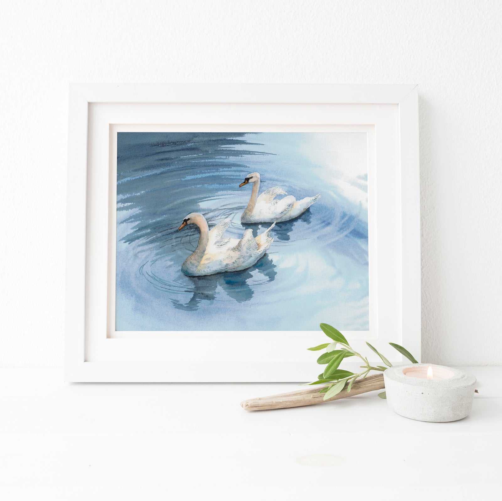 Buckhorn Swans Art Print
