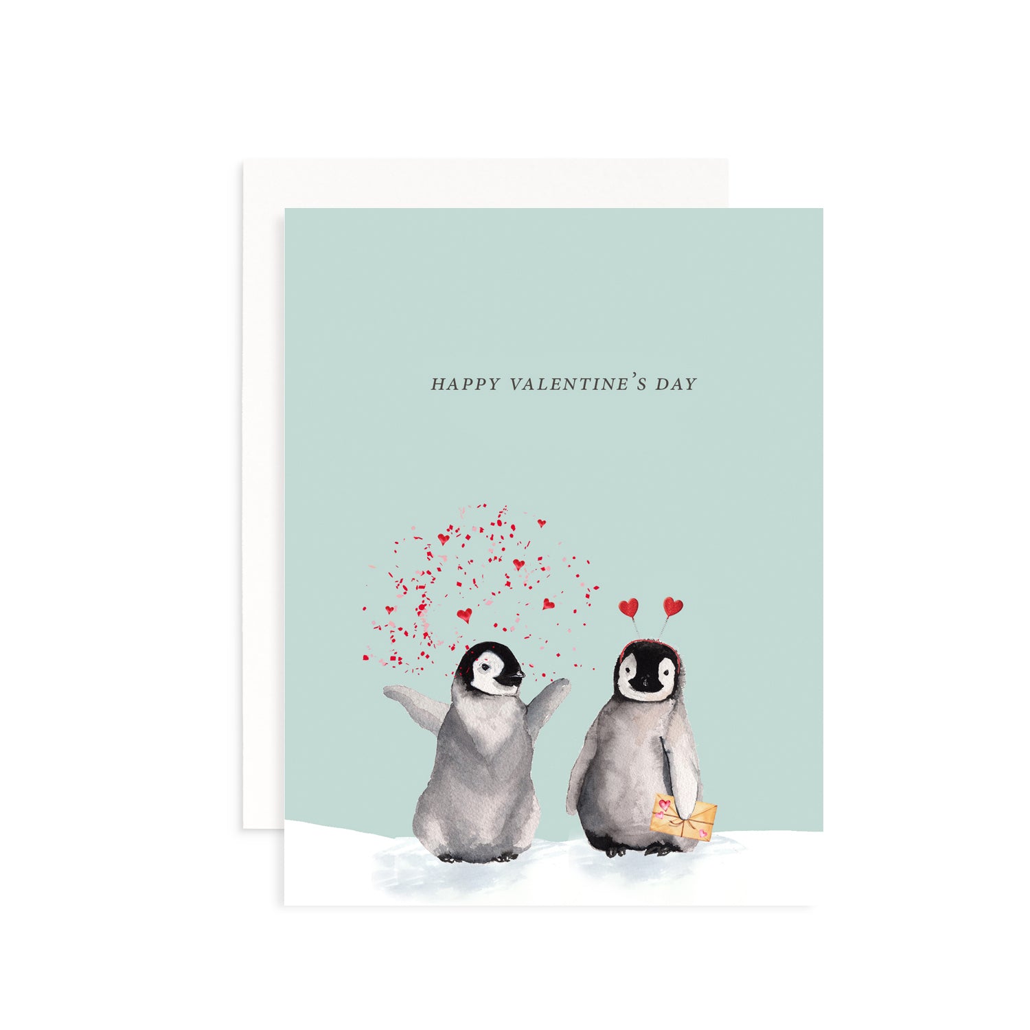 Valentine's Day Penguins Greeting Card