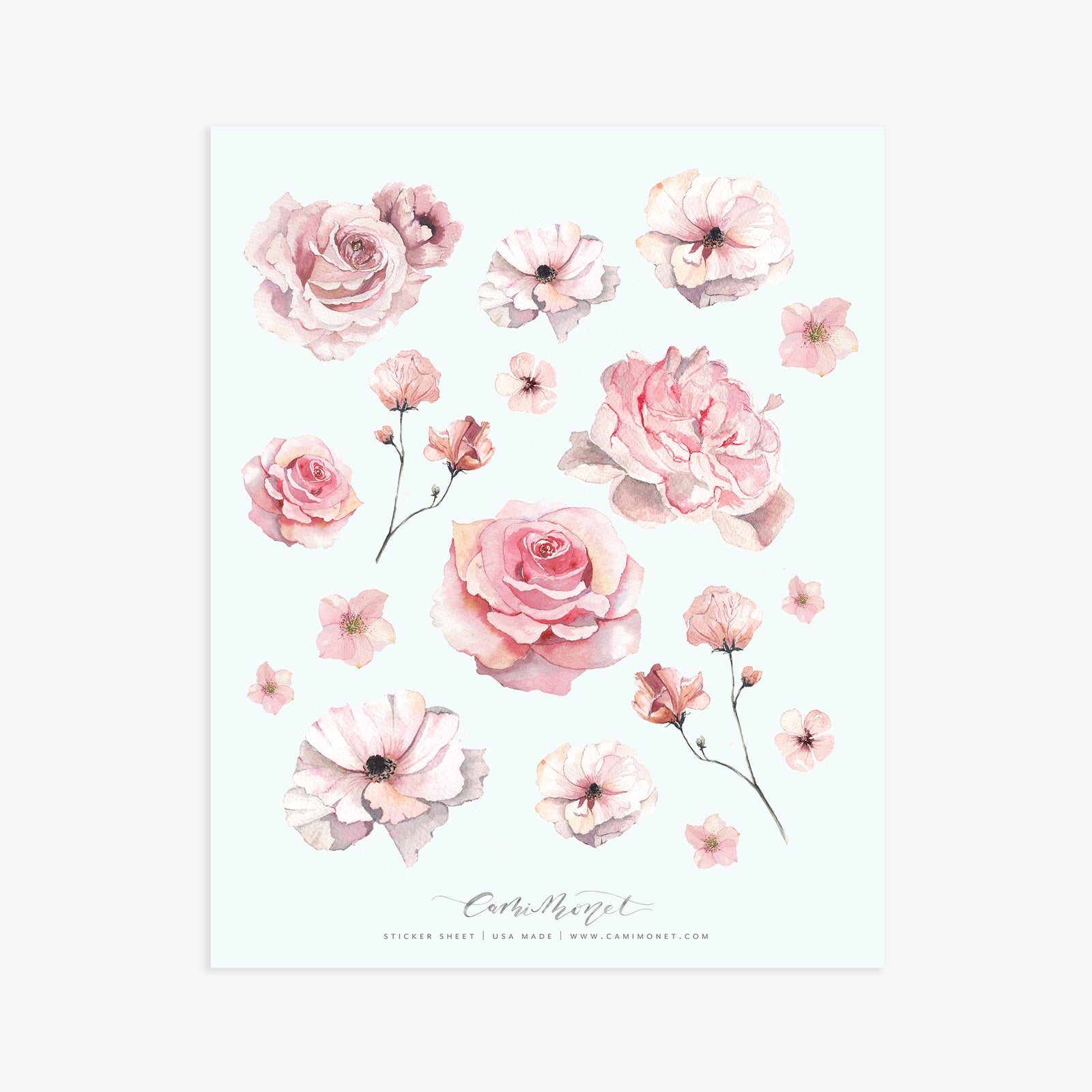 Blush Bits and Blooms Sticker Sheet