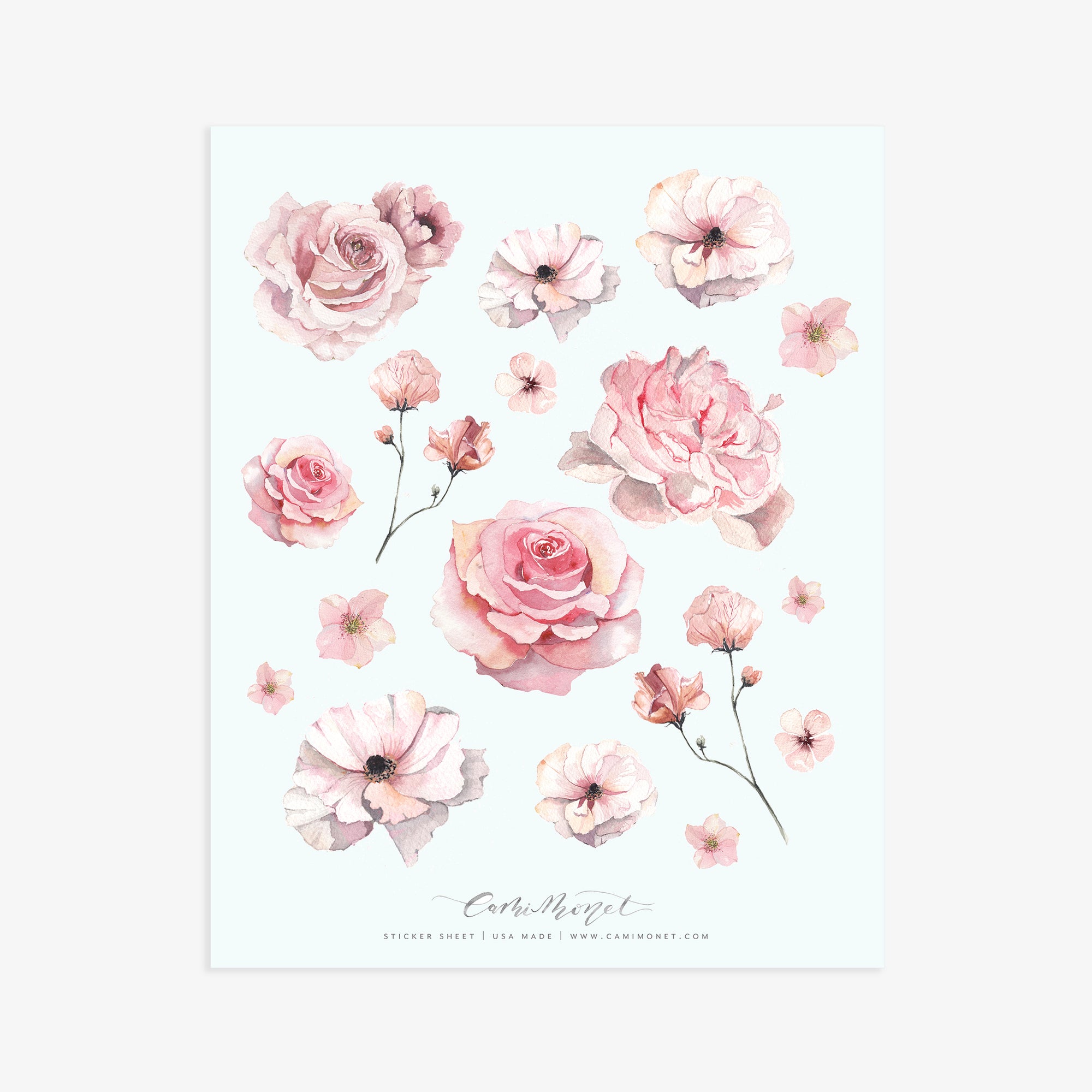Blush Bits and Blooms Sticker Sheet