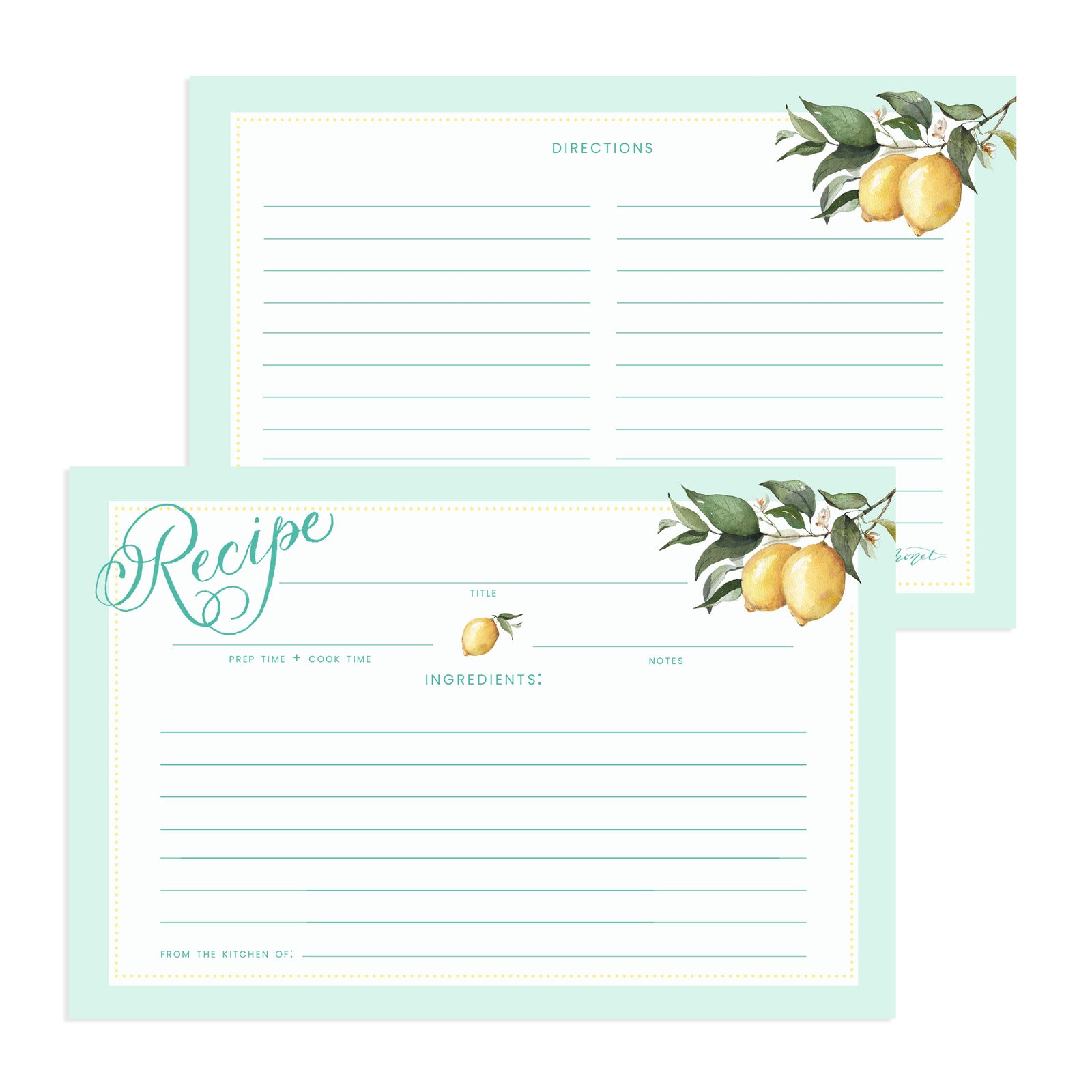 Vintage Lemon Recipe Cards