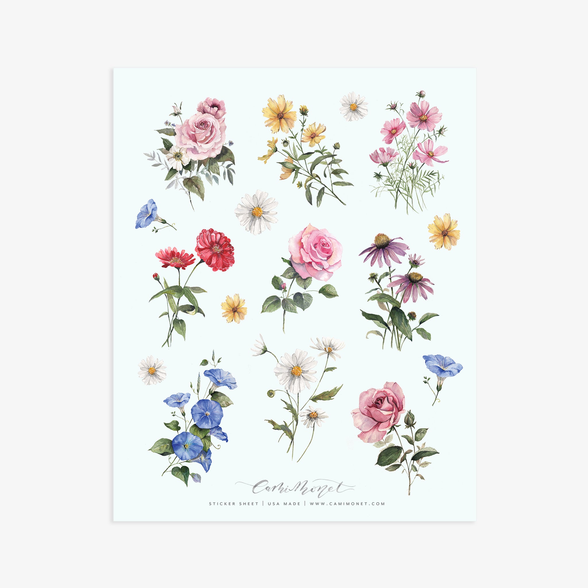 Wildflowers Sticker Sheet – Cami Monet