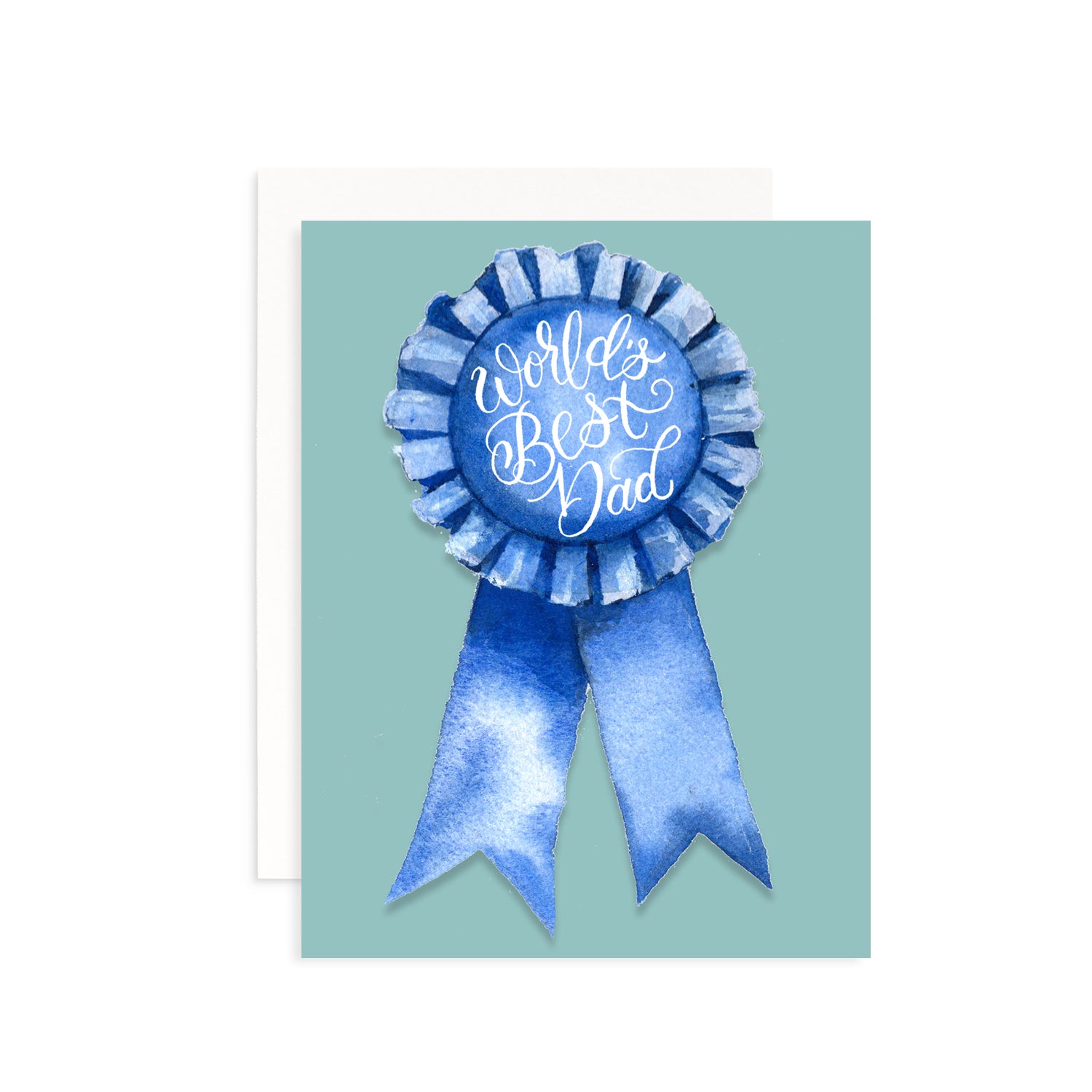 World's Best Dad Blue Ribbon Greeting Card – Cami Monet